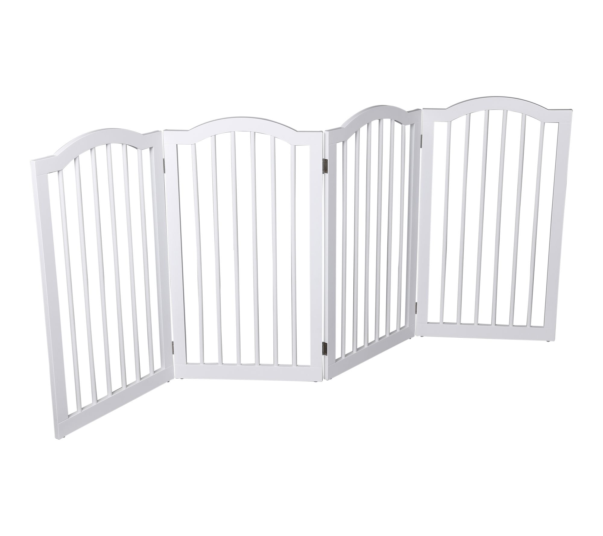 BirdRock Home Wooden 4 Panel Freestanding 36" Arched Dog Gate