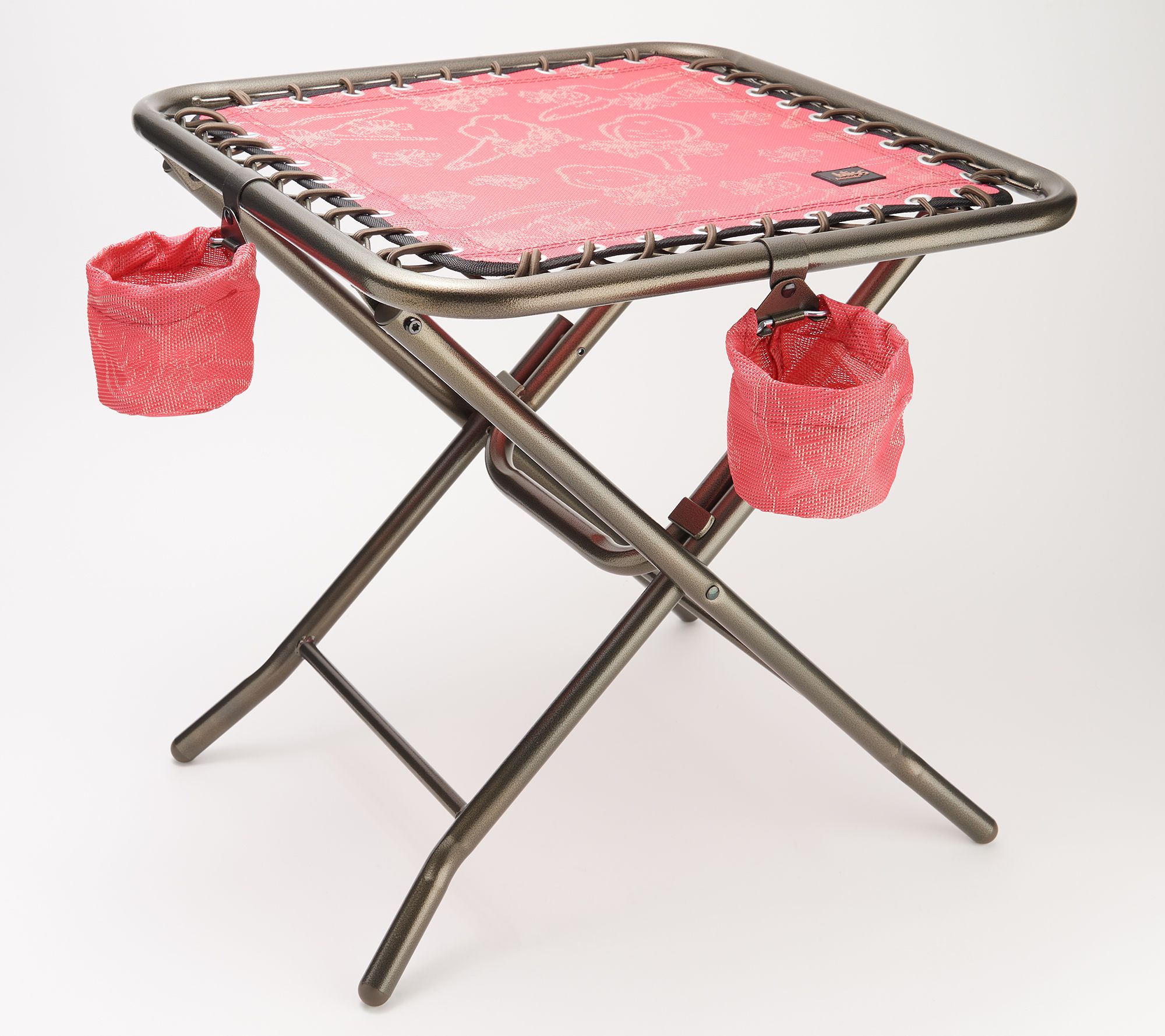 Bliss Hammocks Foldable Sling Side Table with Cup Holders