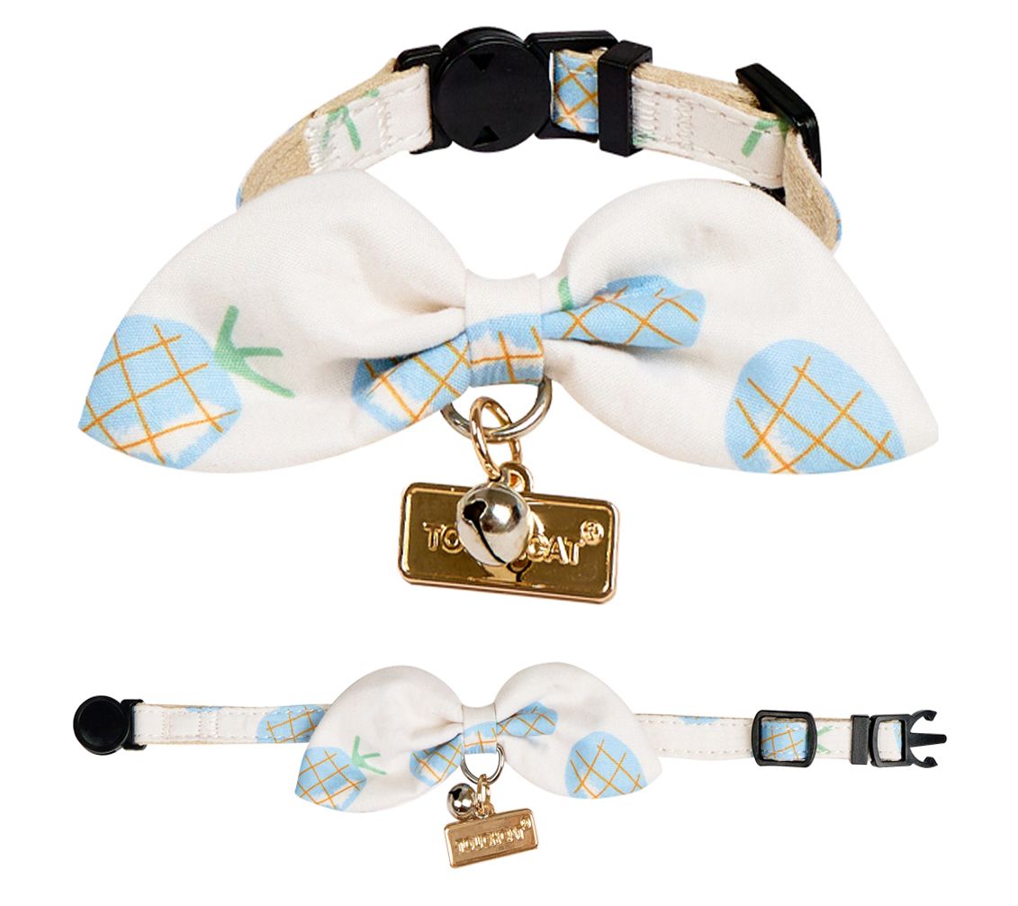 Touchcat Pineapple Patterned Cat Collar with Bow