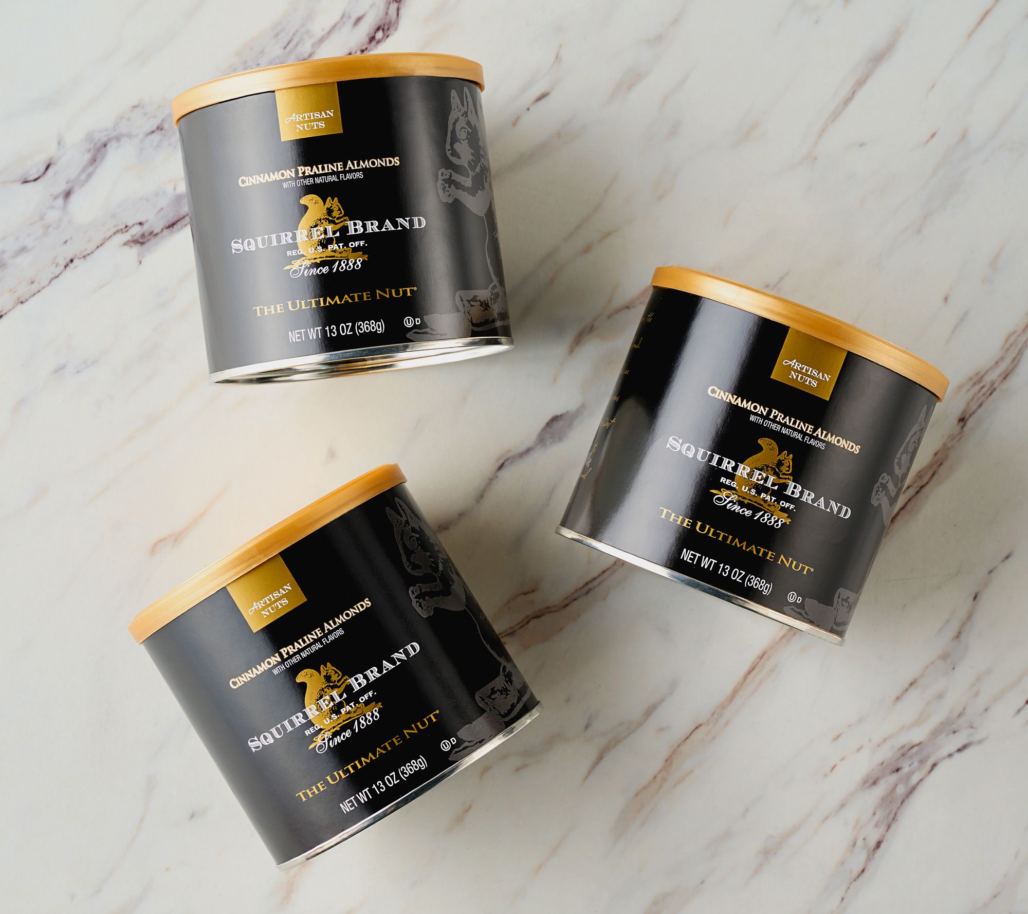 Squirrel Brand (3) 13 oz. Cans of Cinnamon Praline Almonds Auto