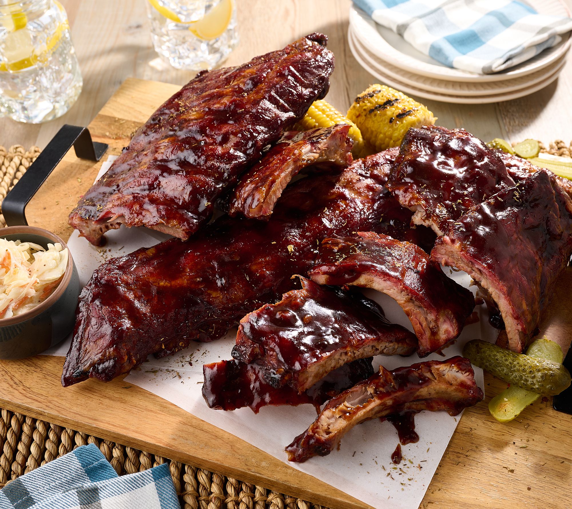 Corky's BBQ (4) 2lb Full Slabs of Smokey Blues Baby Back Ribs