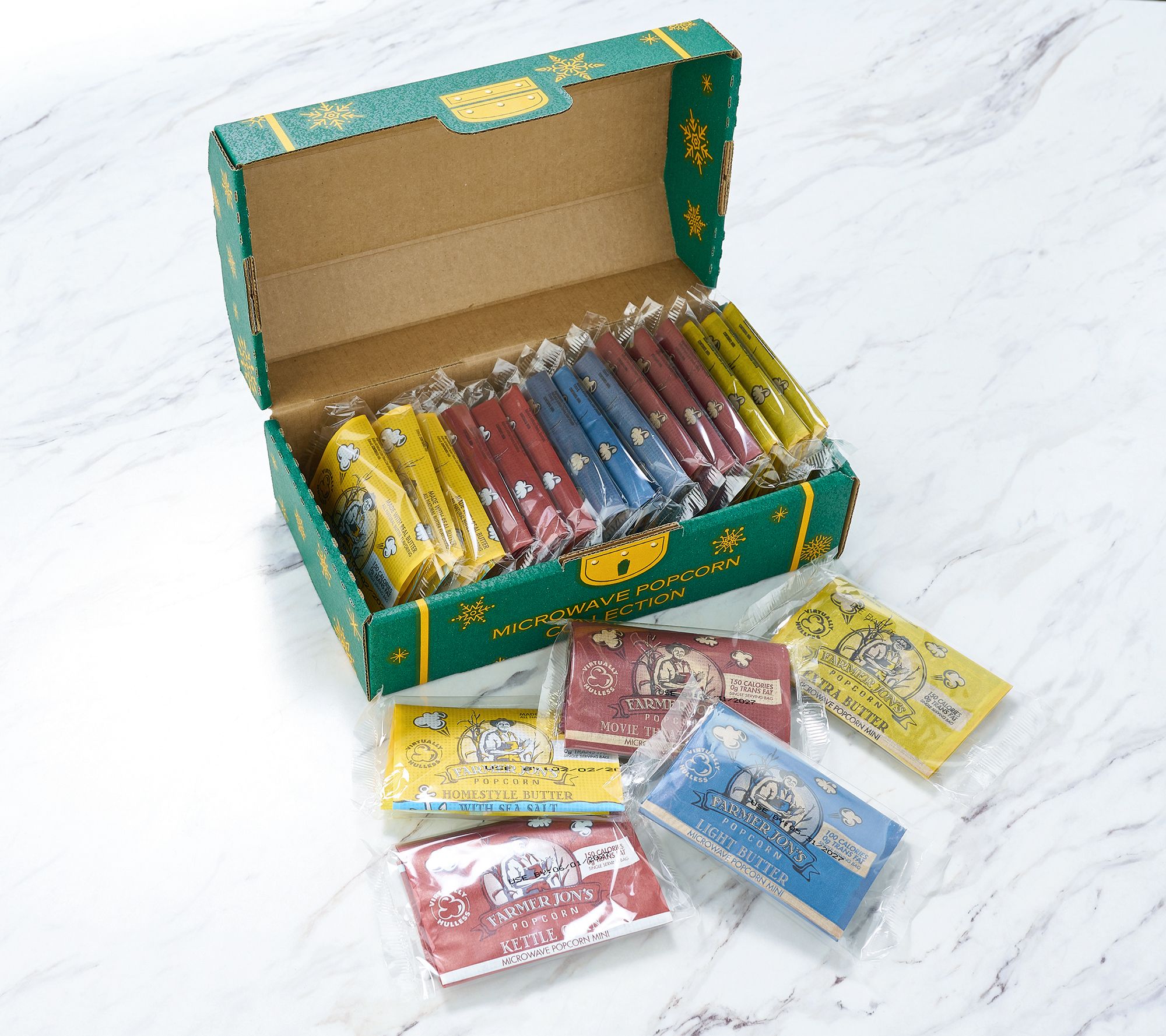 SH 12/7 Farmer Jon's (20) 1oz Mini Microwave Popcorn in Christmas Chest