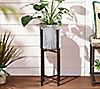 Barbara King 26" Embossed Galvanized Planter with Stand