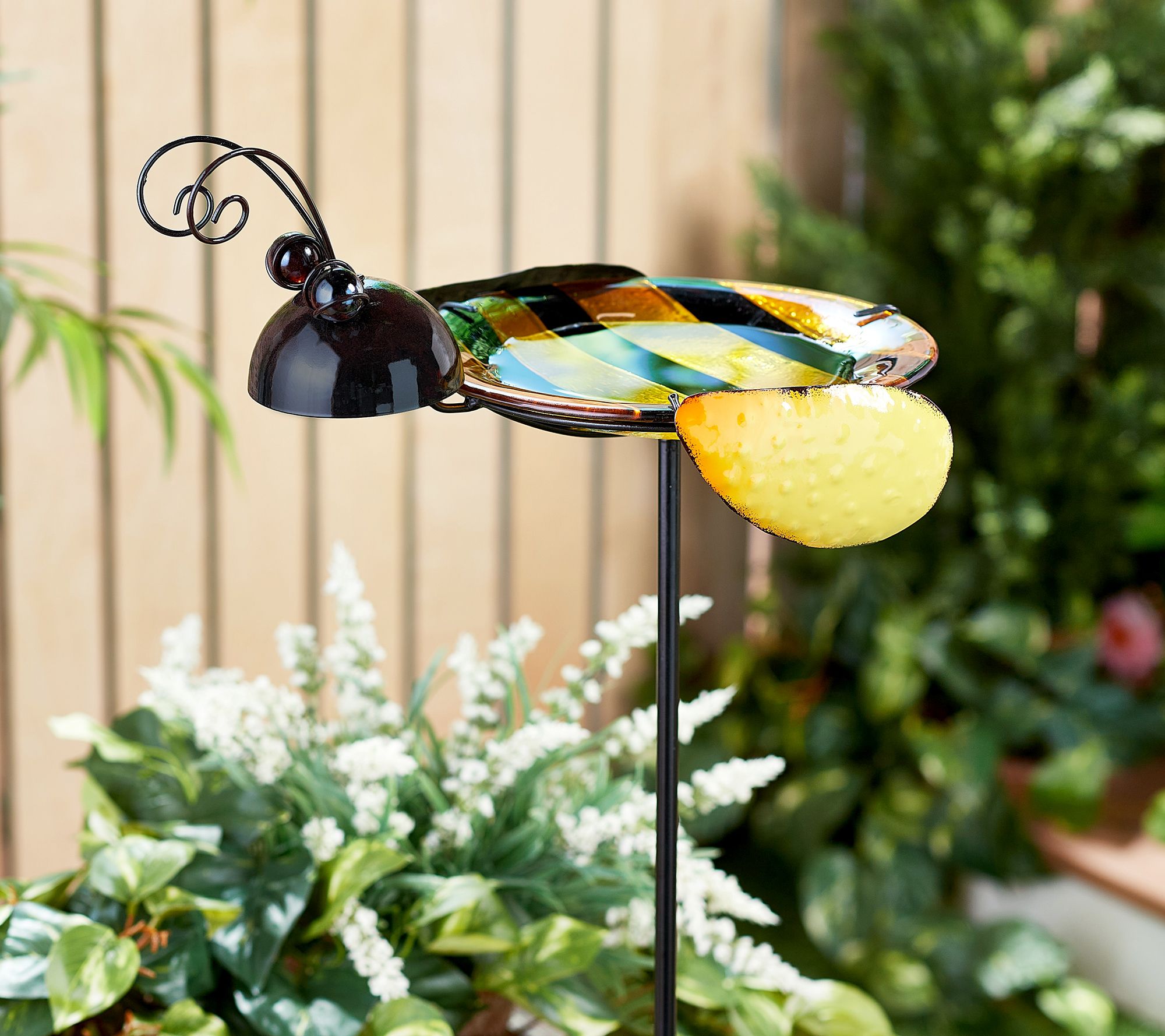 Marigold Metal And Glass Standing Bird Feeder