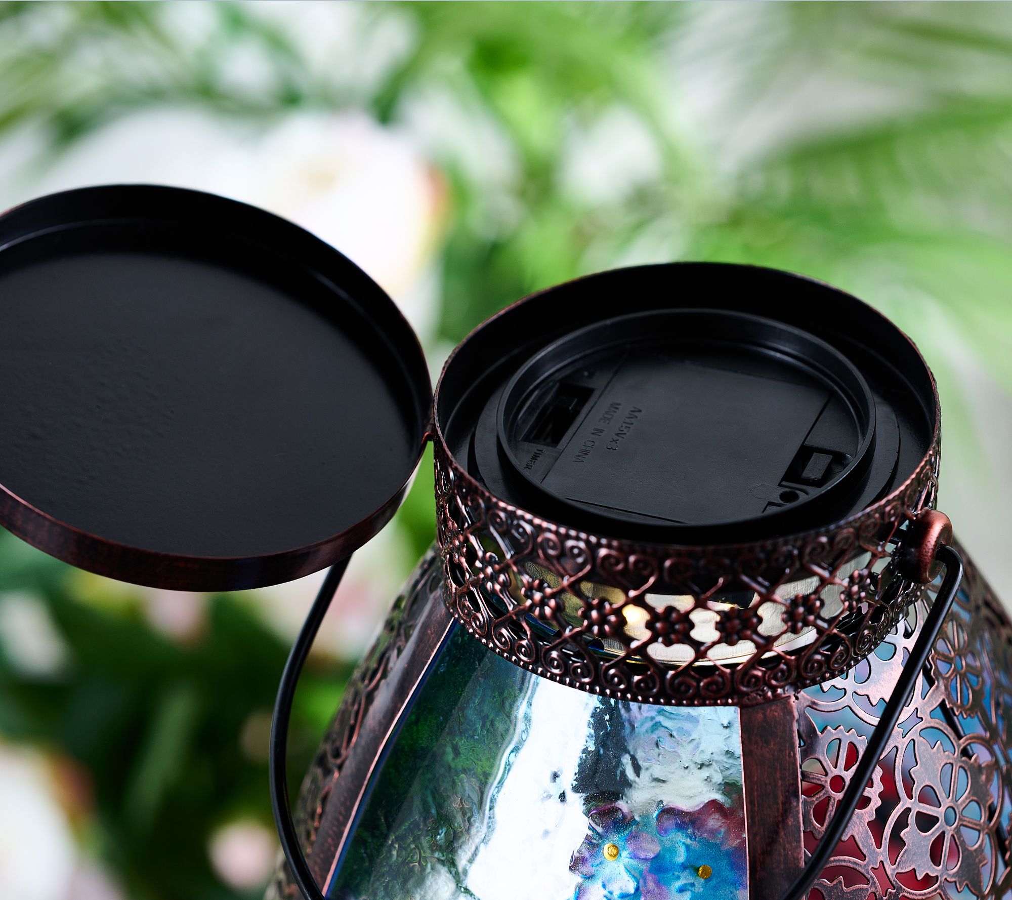 Barbara King 16" Illuminated Coastal Pressed Glass Lantern