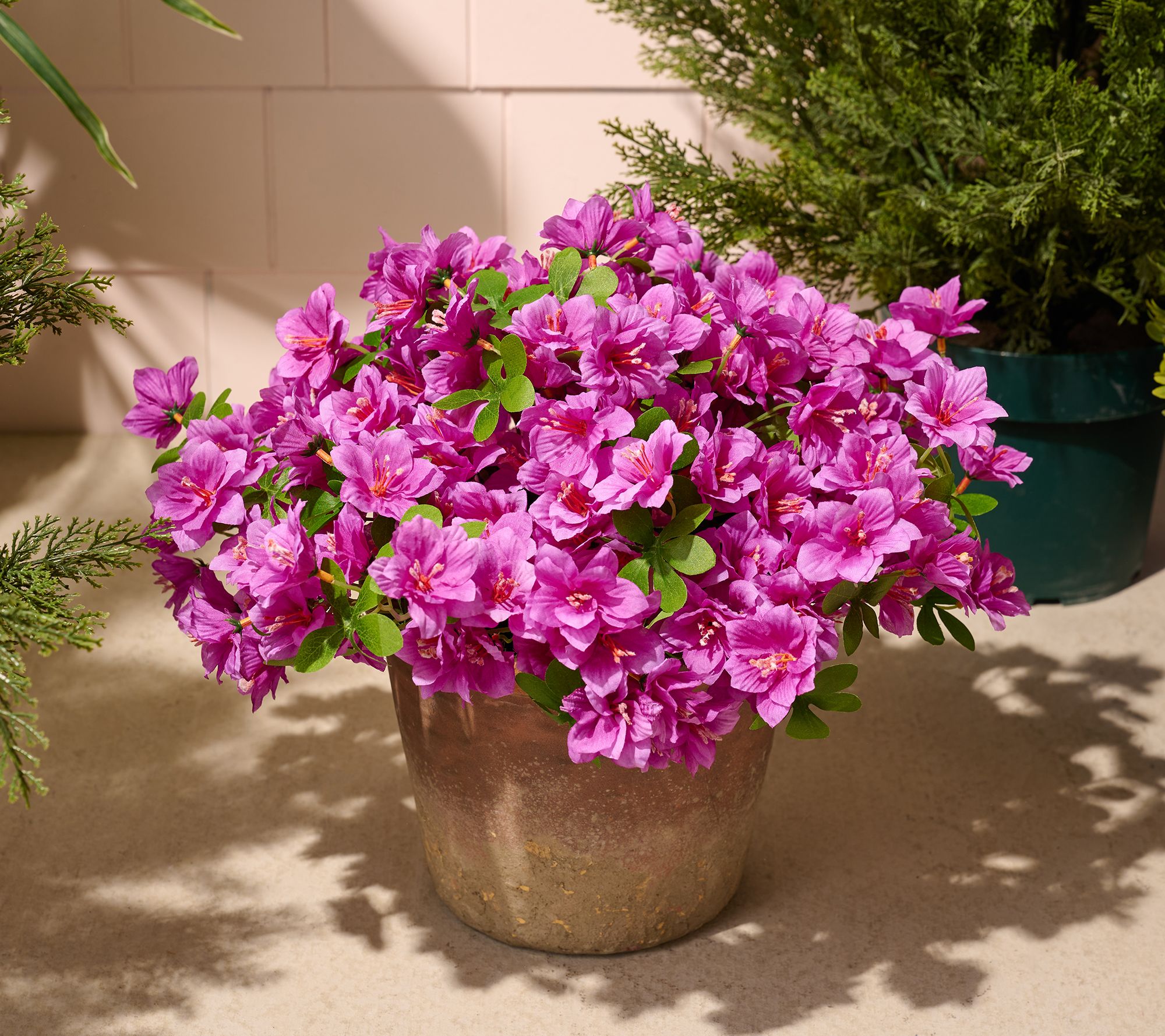 Wicker Park 20" Faux Azalea Urn Filler