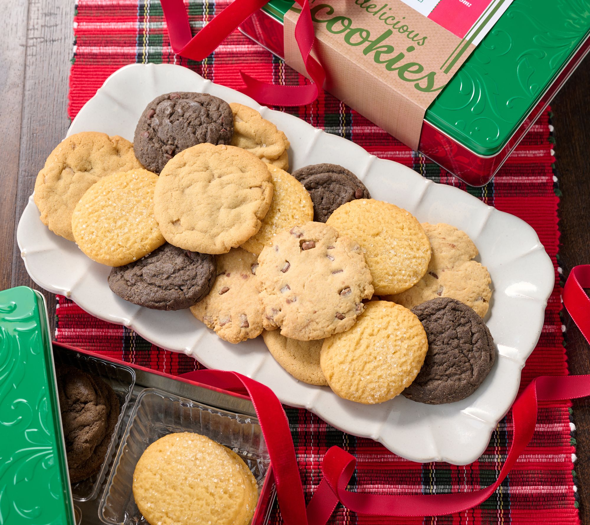 Too Good Gourmet (2) 1lb Soft Batch Cookies in Holiday Tins
