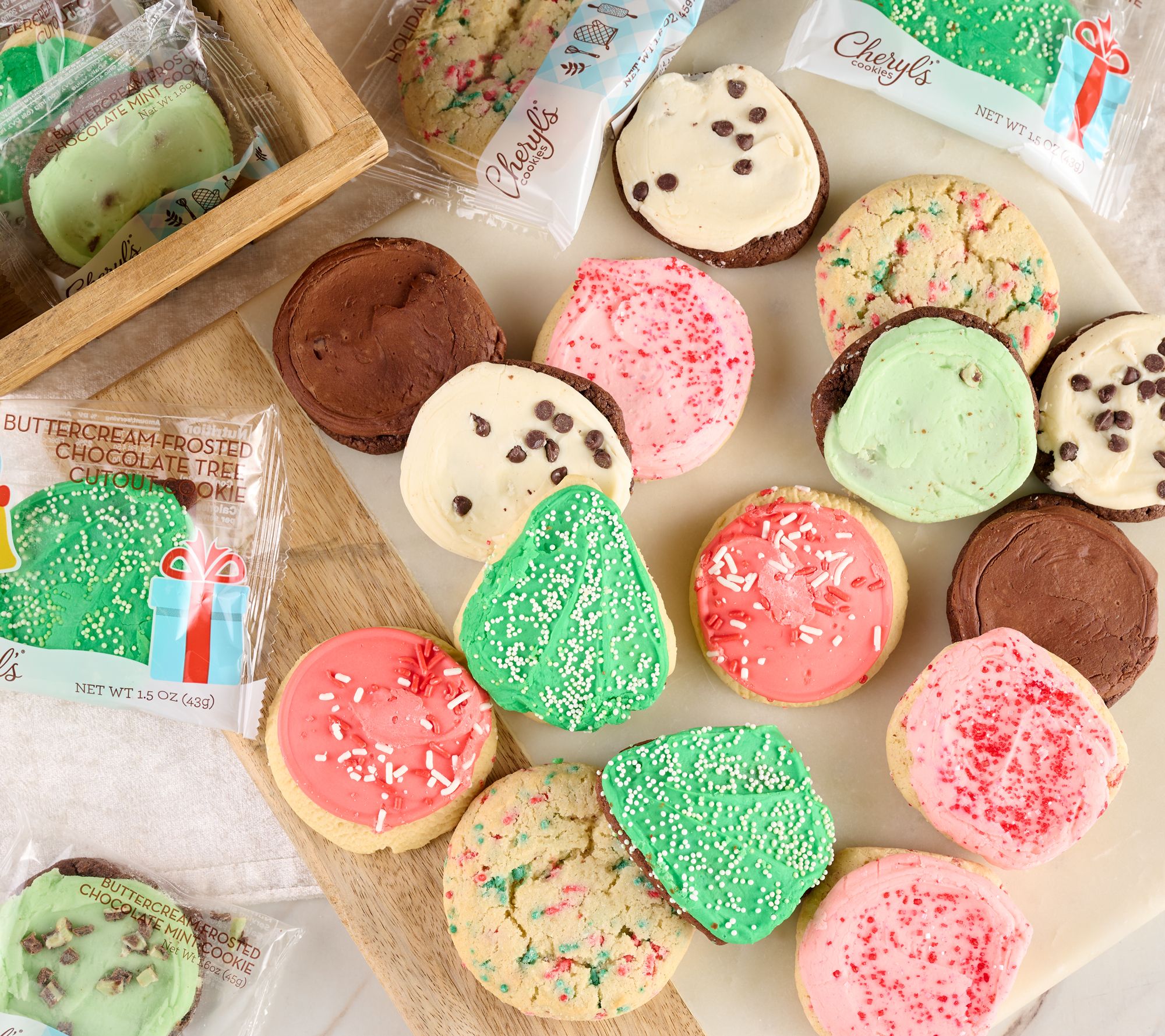 Cheryl's 24pc Holiday Chocolate or Vanilla Lovers Cookie Variety