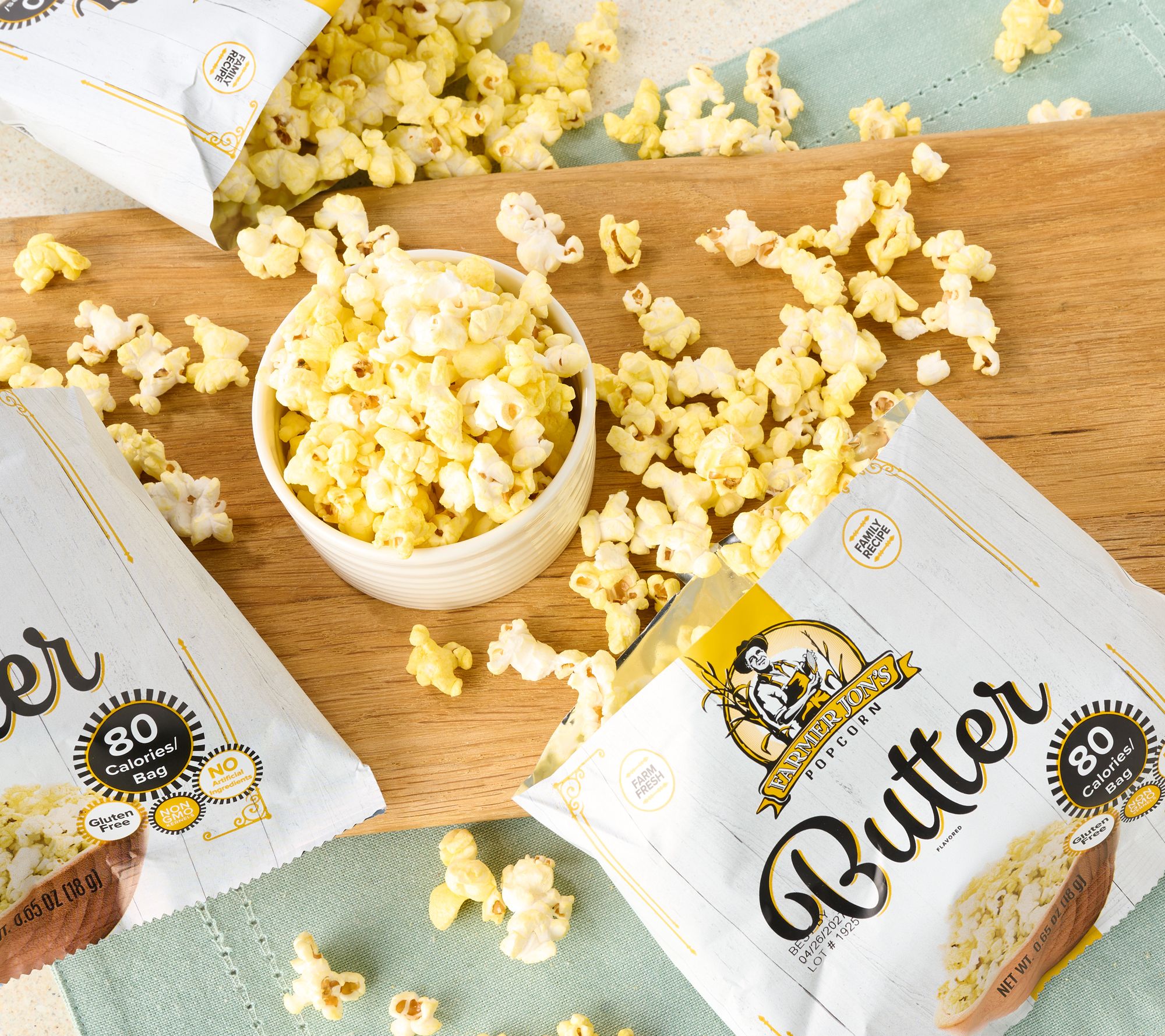  Farmer Jon's 30 Single Serve Gourmet Popped Popcorn Bags