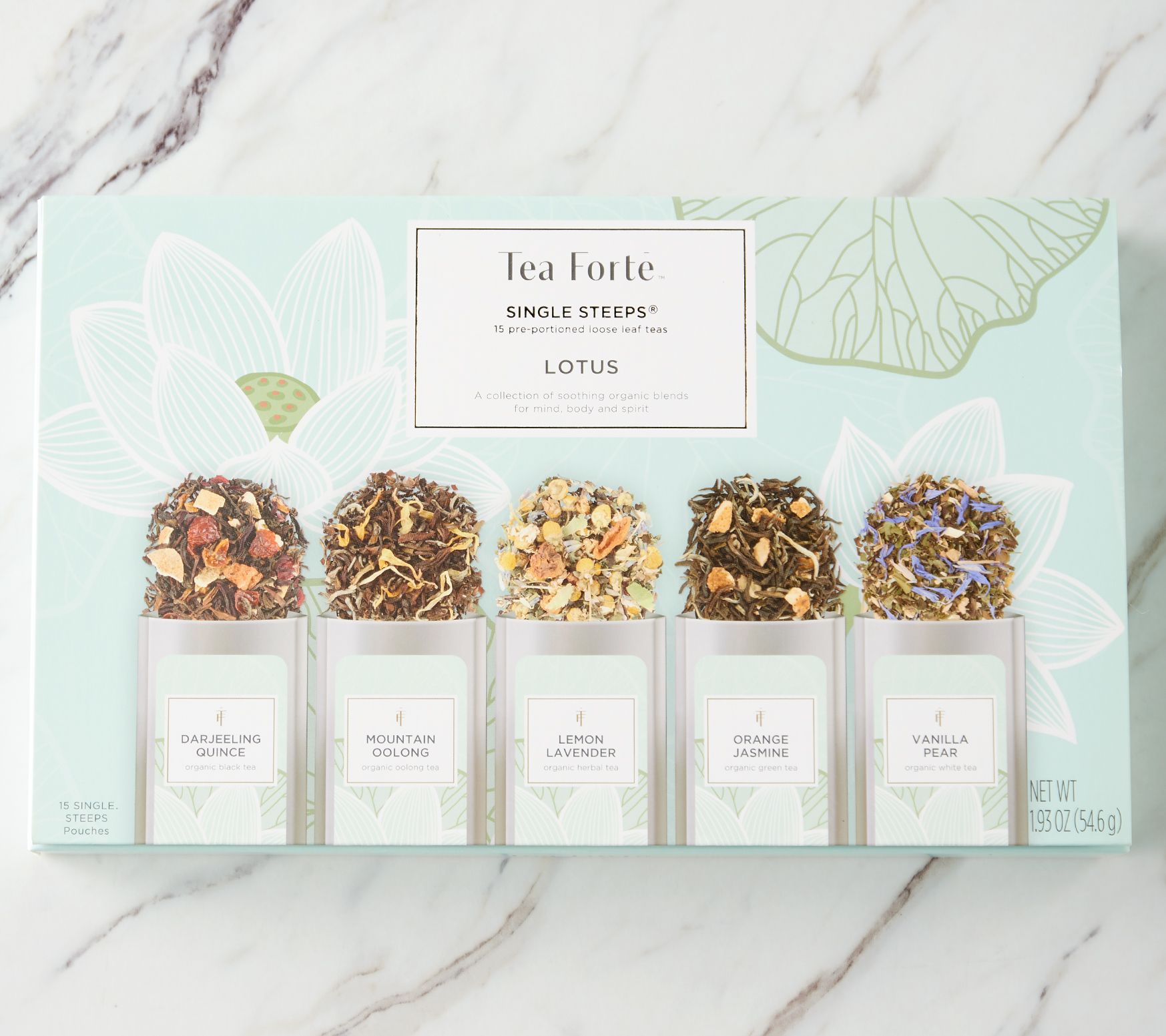 Tea Forte 15-ct Single Steep Tea Assortment with Steeping Cup - QVC.com