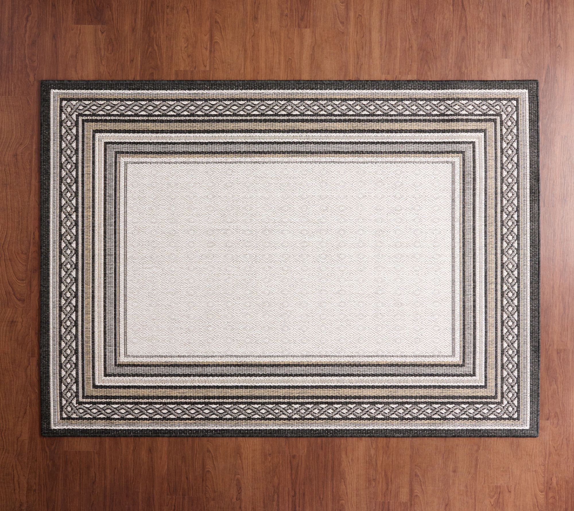 "As Is" Scott Living 5' x 7' Border Design Outdoor Rug