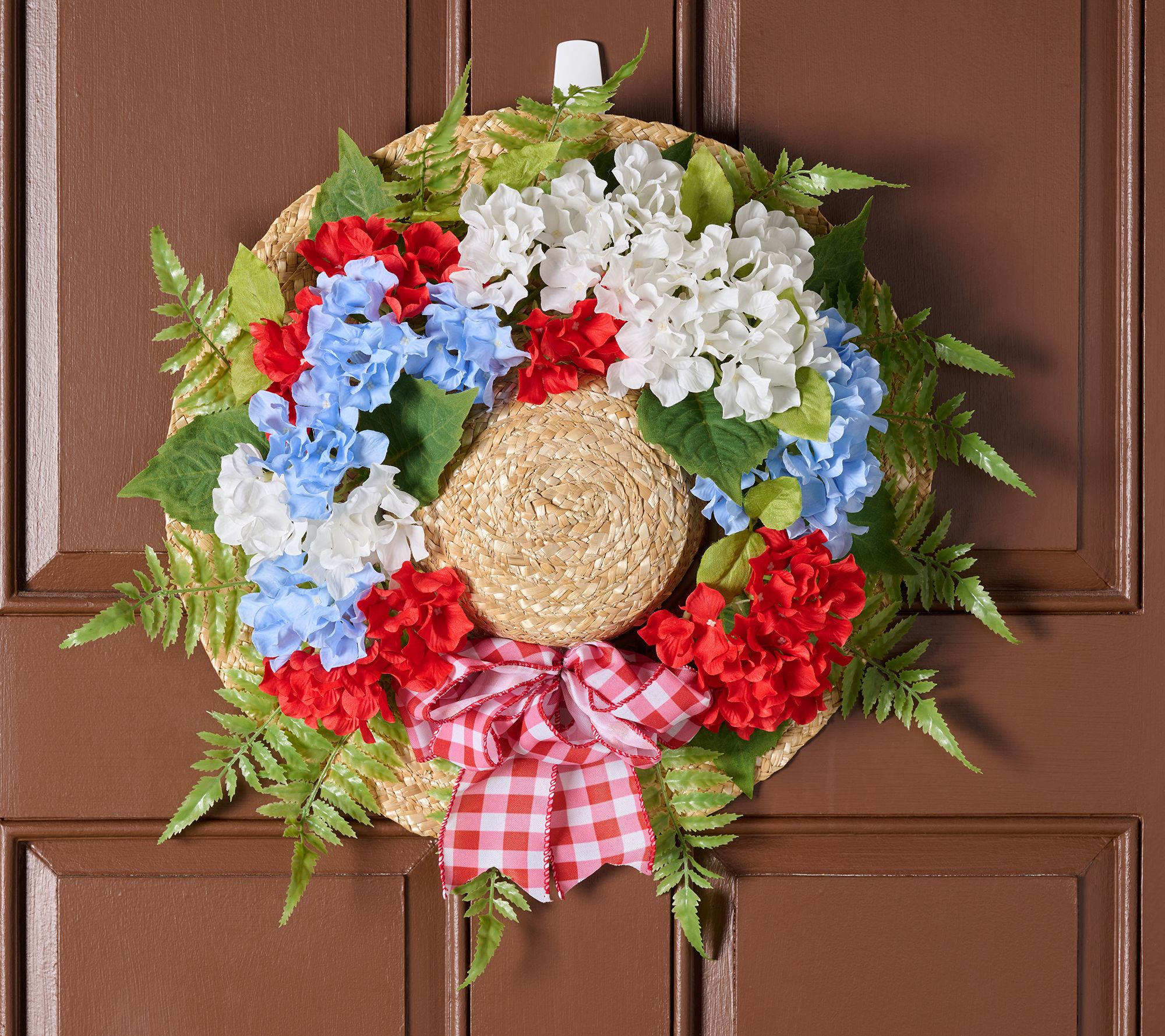 "As Is" Girl Next Door by Carolyn Gracie 18" Hydrangea Hat Wreath
