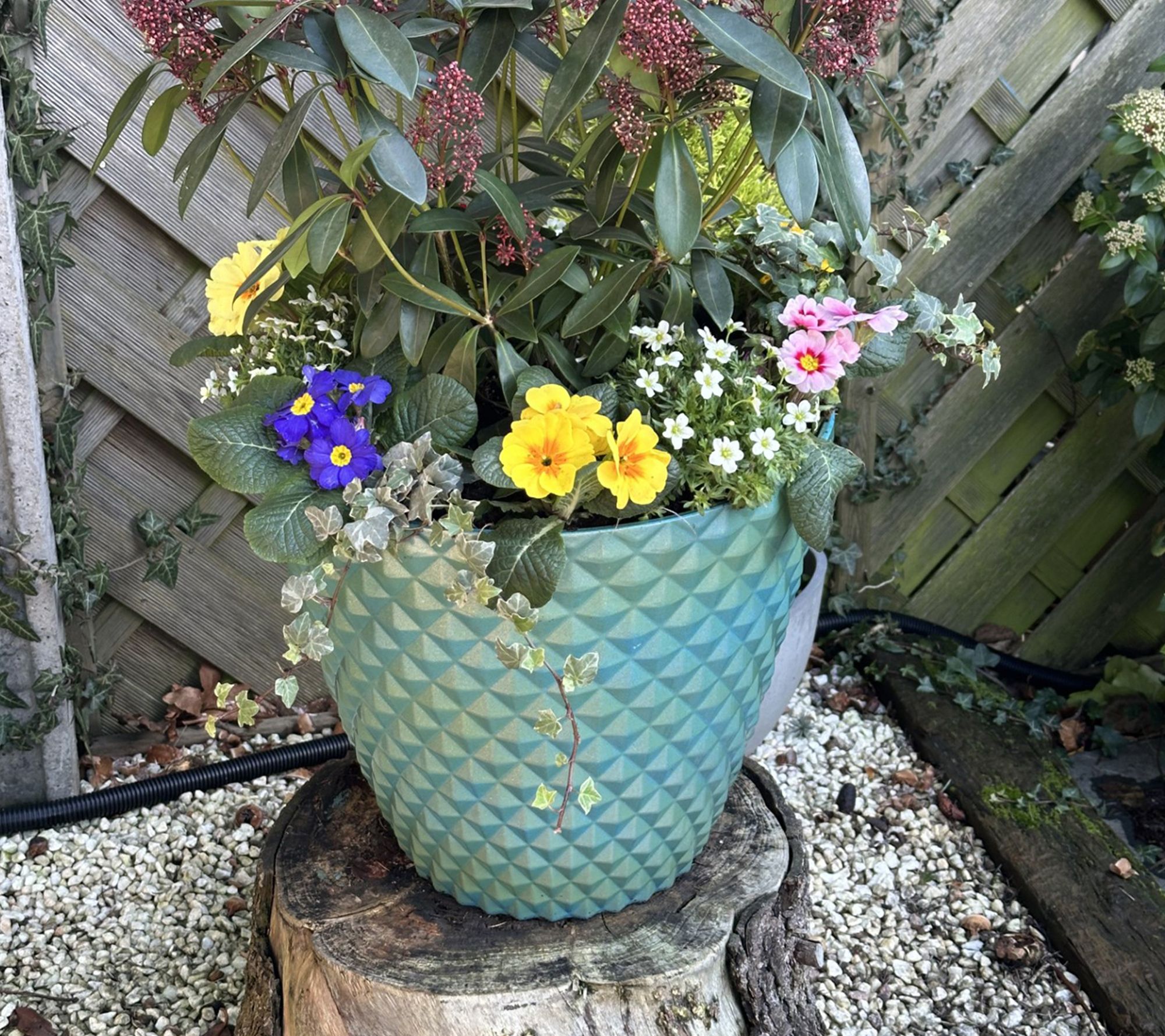 "As Is" Jennings S/2 XL Pearlescent Diamond 15-1/4" Planters