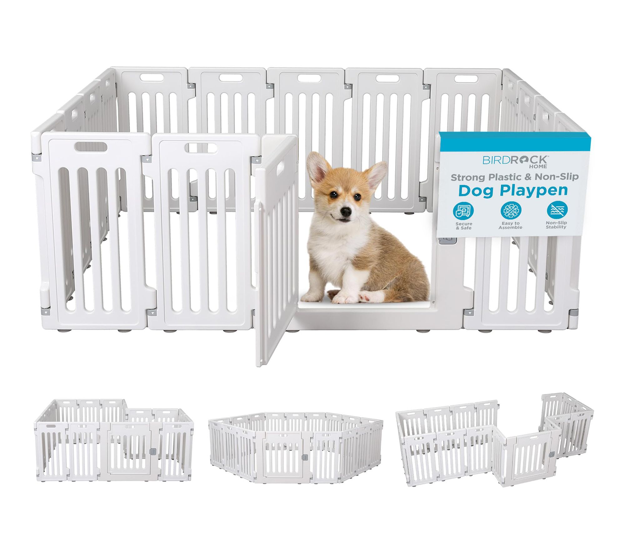 BirdRock Home Dog Playpen 17 Panel with Lockable Door