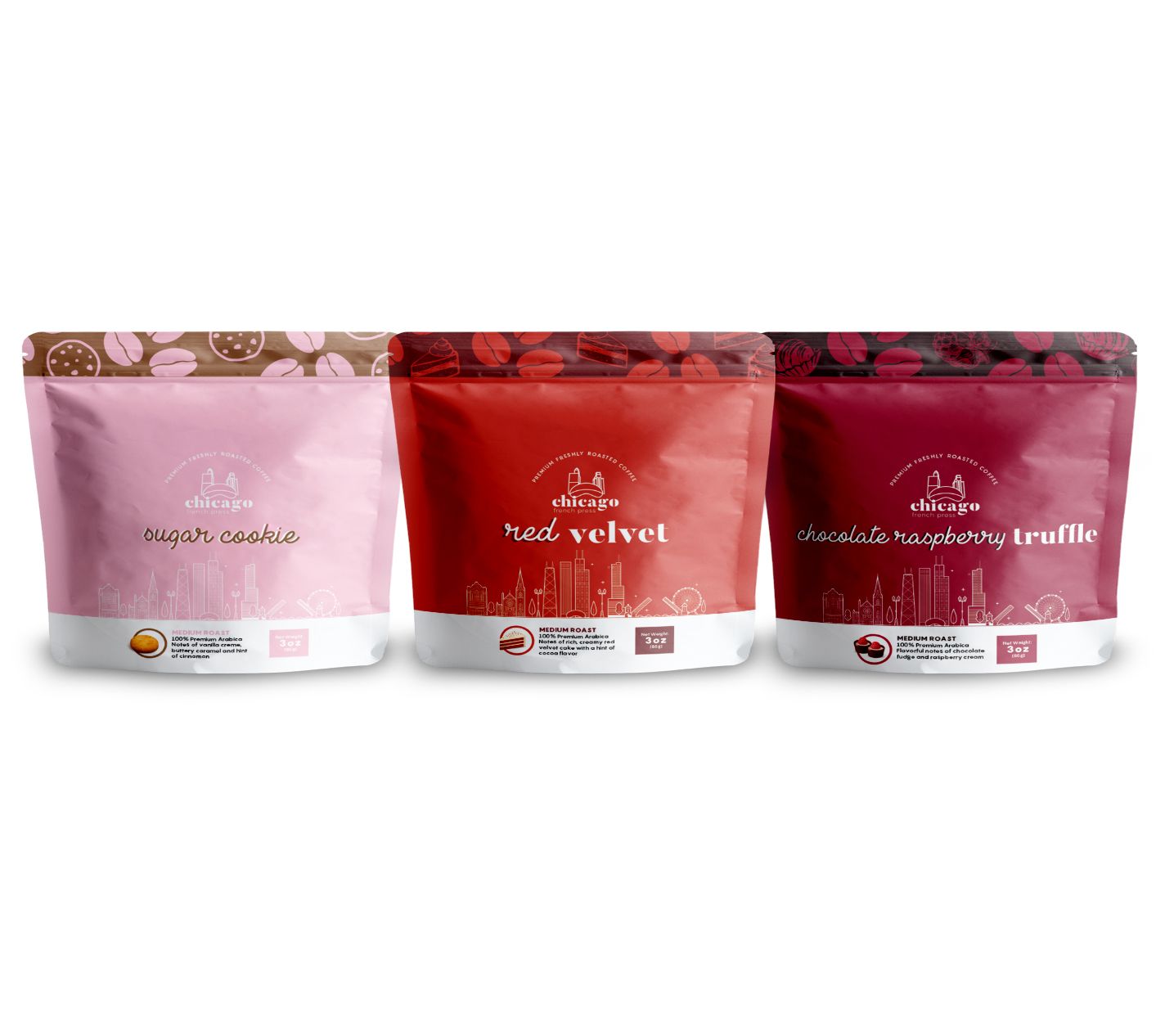 Chicago French Press Sweetheart Coffee Trio