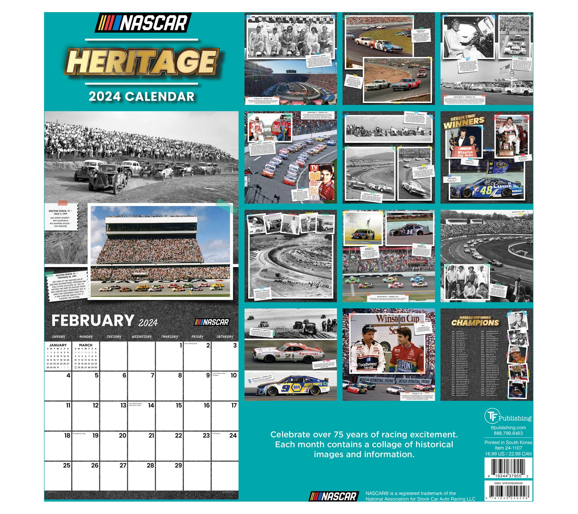 TF Publishing 2024 Wall Calendar Sports & Auto