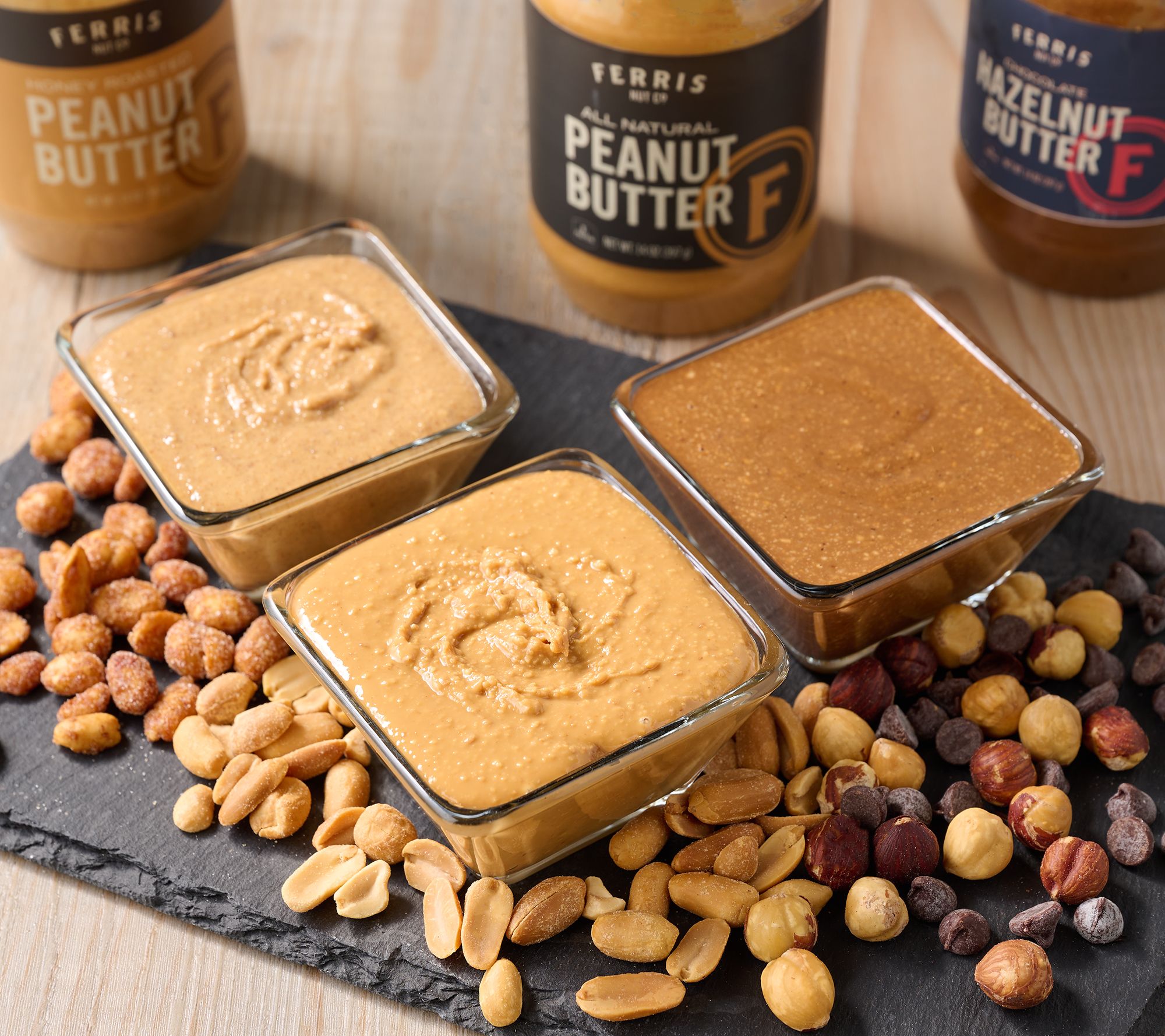 Ferris Nut Co. (3) 14 oz. Variety Nut Butter Jars