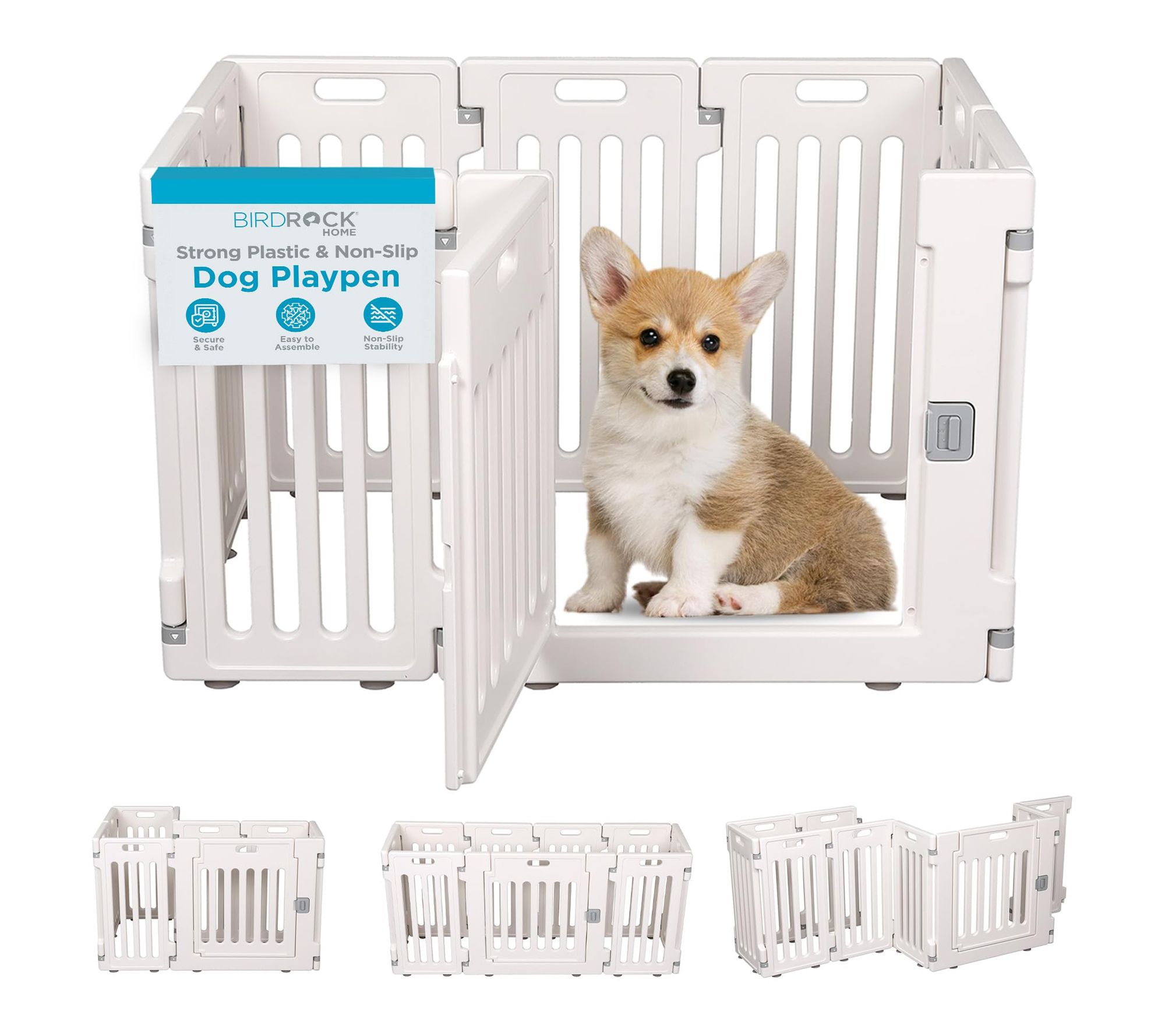 BirdRock Home Dog Playpen 9 Panel with Lockable Door