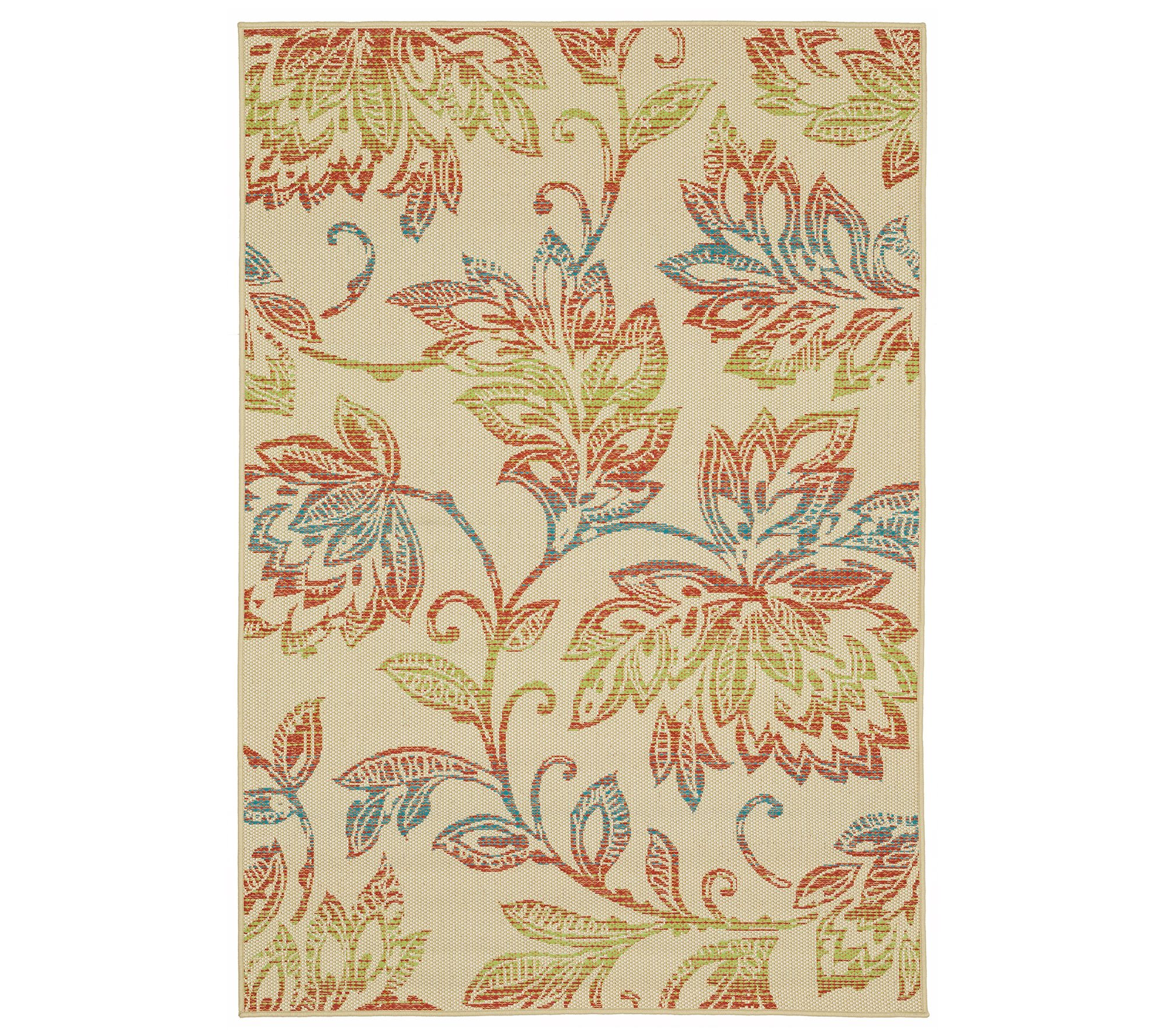 Veranda Living 5' x 7' Floral Ombre Indoor/Outdoor Rug - QVC.com