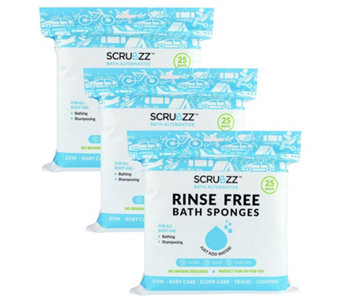 SCRUBZZ Rinse Free 75pc Bath Single Use Shower Sponge - M71291