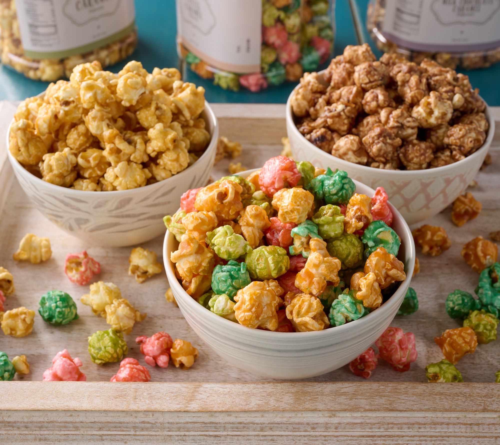Farmer Jon's (3) 10oz Jars Gourmet Caramel Popped Popcorn Variety Pack