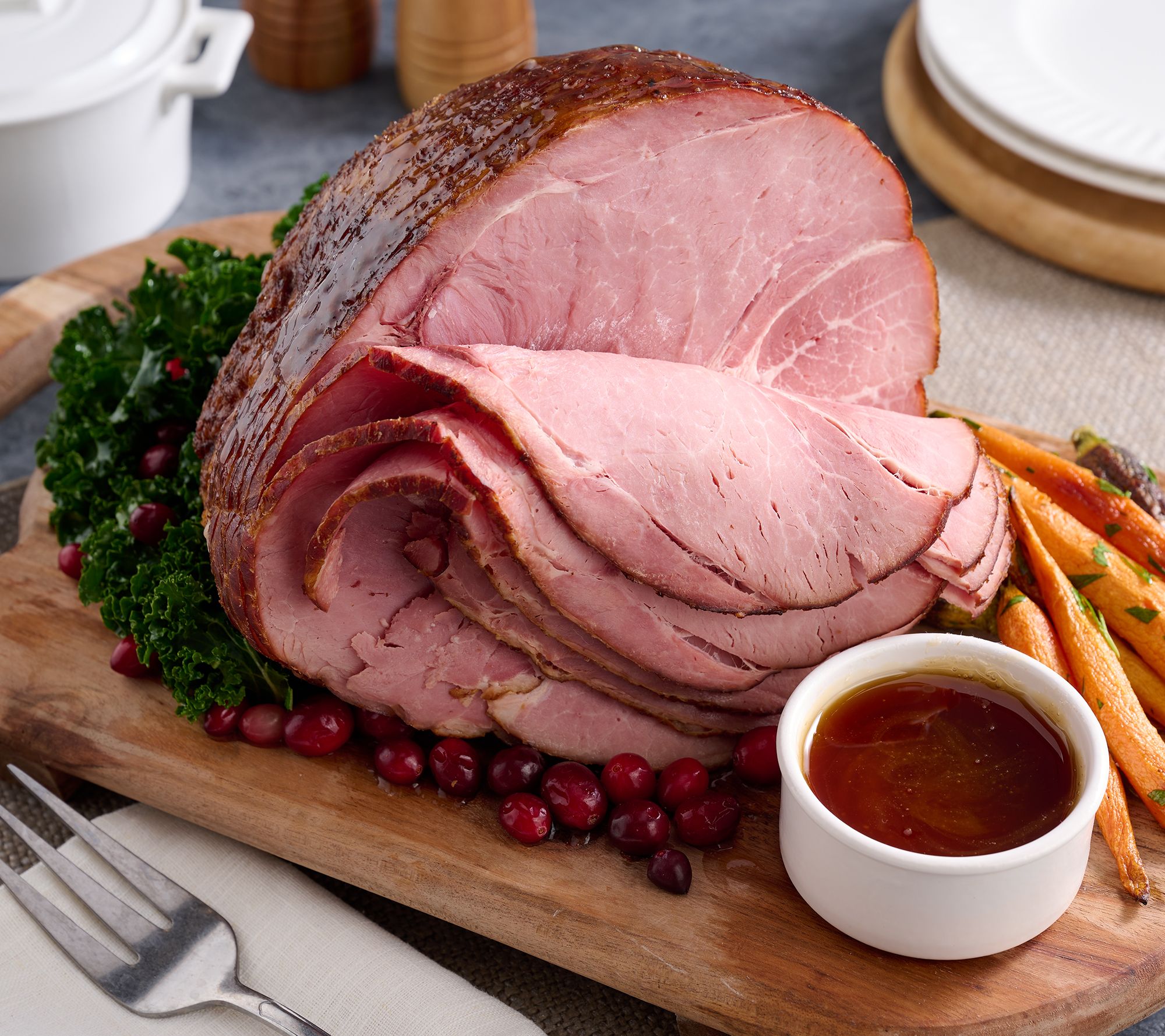 Kansas City Steak Co. 7.25-8.5 lb Spiral Sliced Bone-In Ham