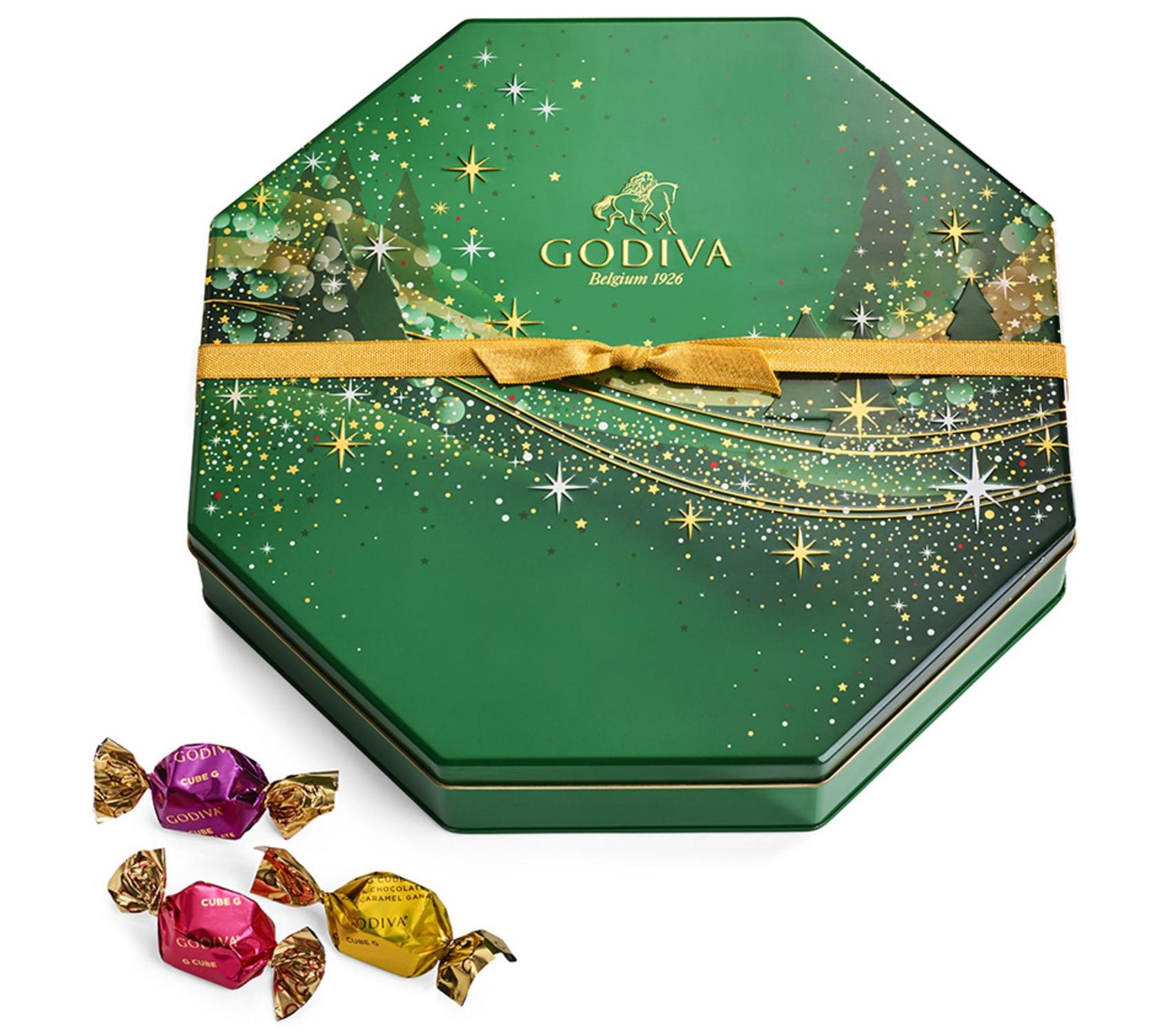 Godiva 50pc Holiday G Cube Truffle Tin