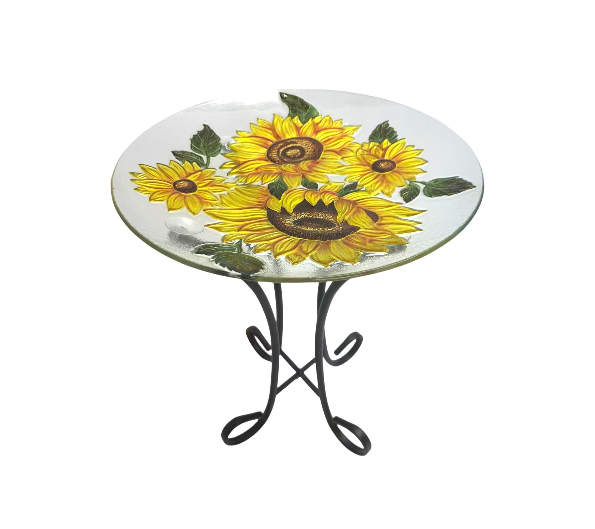 "As Is" Temp-tations Outdoors Glass Bird Bath With Base