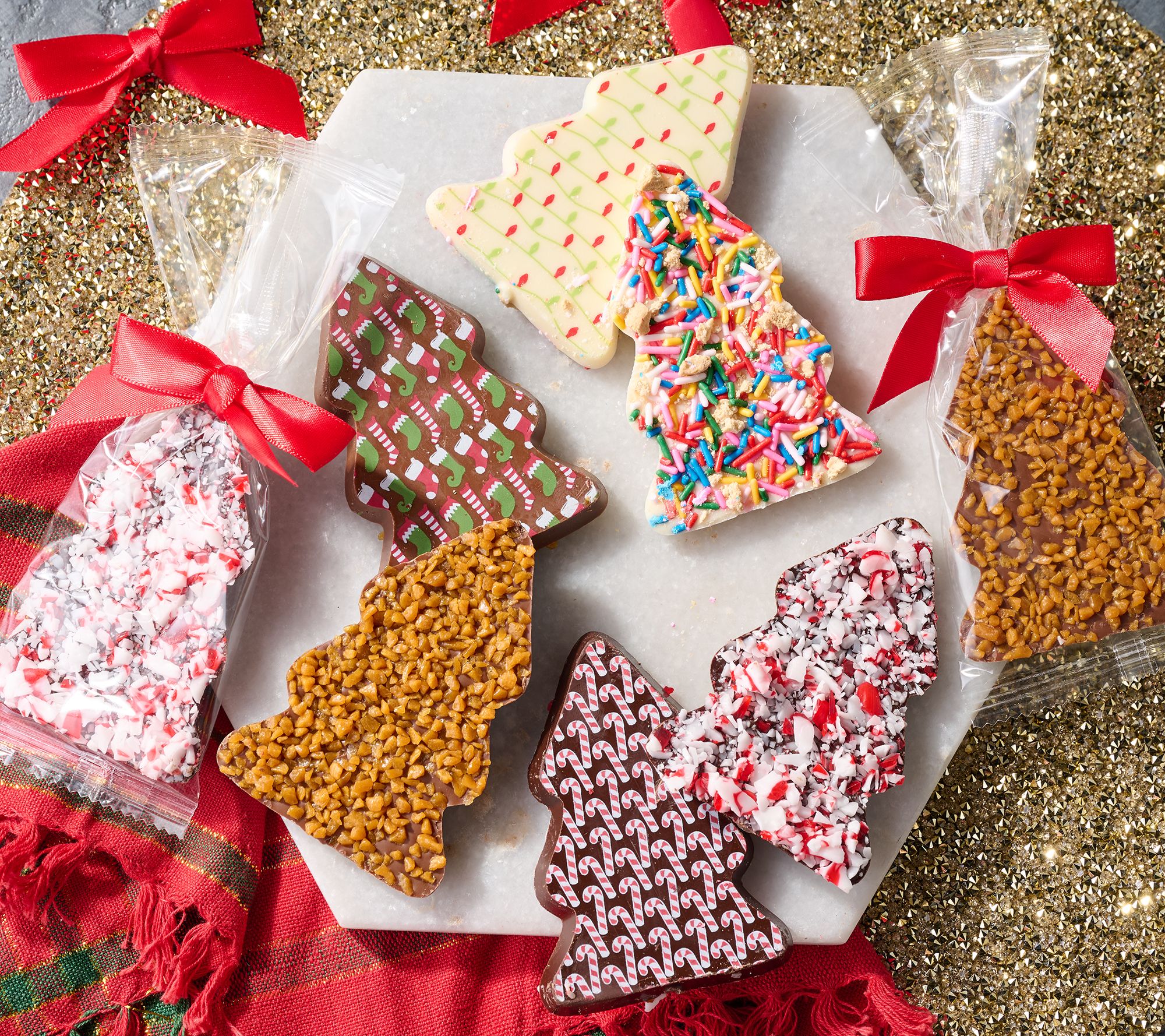 Chocolate Works 8pc Holiday Chocolate Bark with Candy Topping