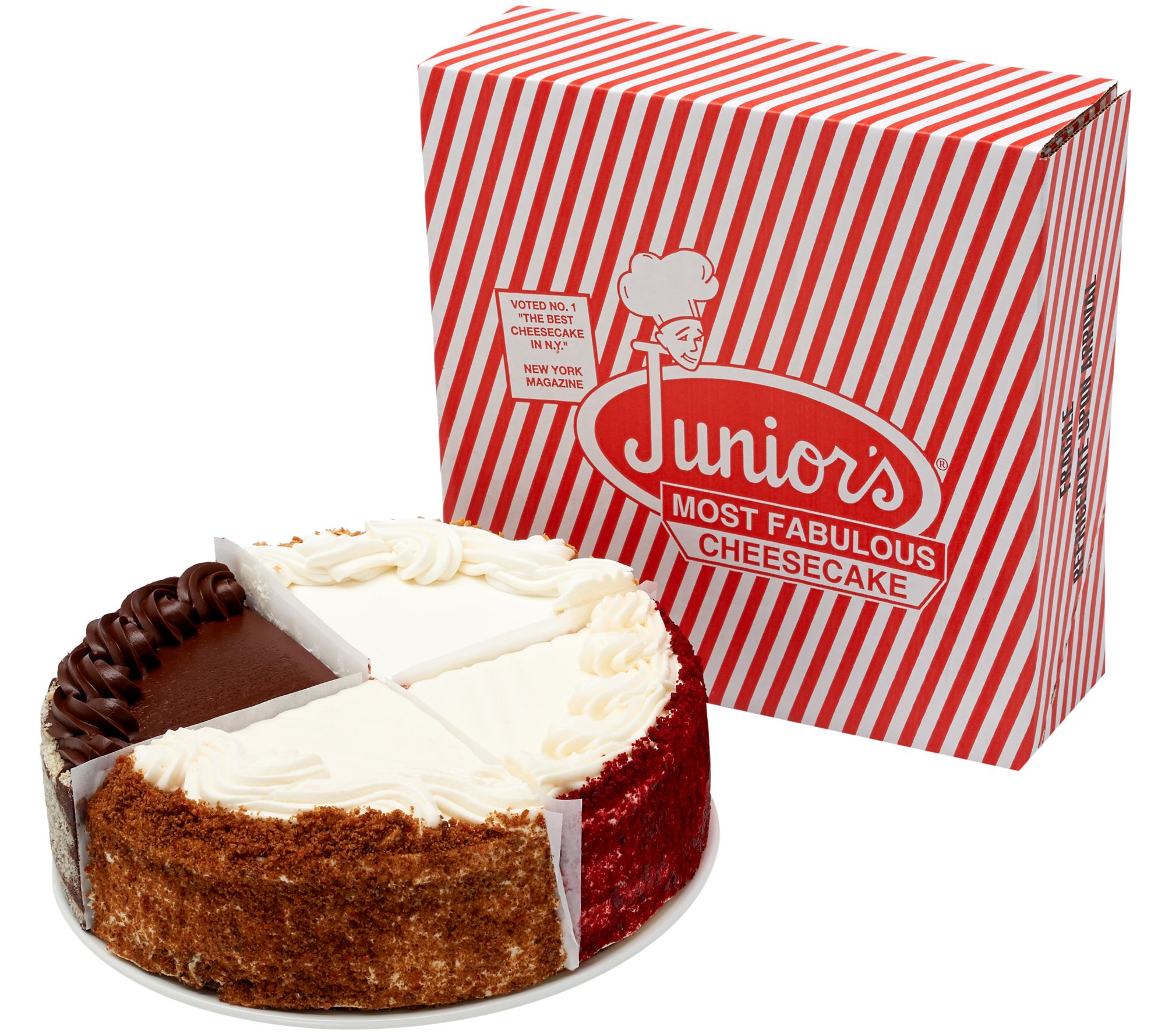 Junior's 5 lb. 4-Flavor Layer Cake Sampler - QVC.com