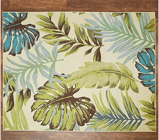 Palm Leaves Indoor Outdoor Rug Qvc, Tommy Bahama Outdoor Rugs