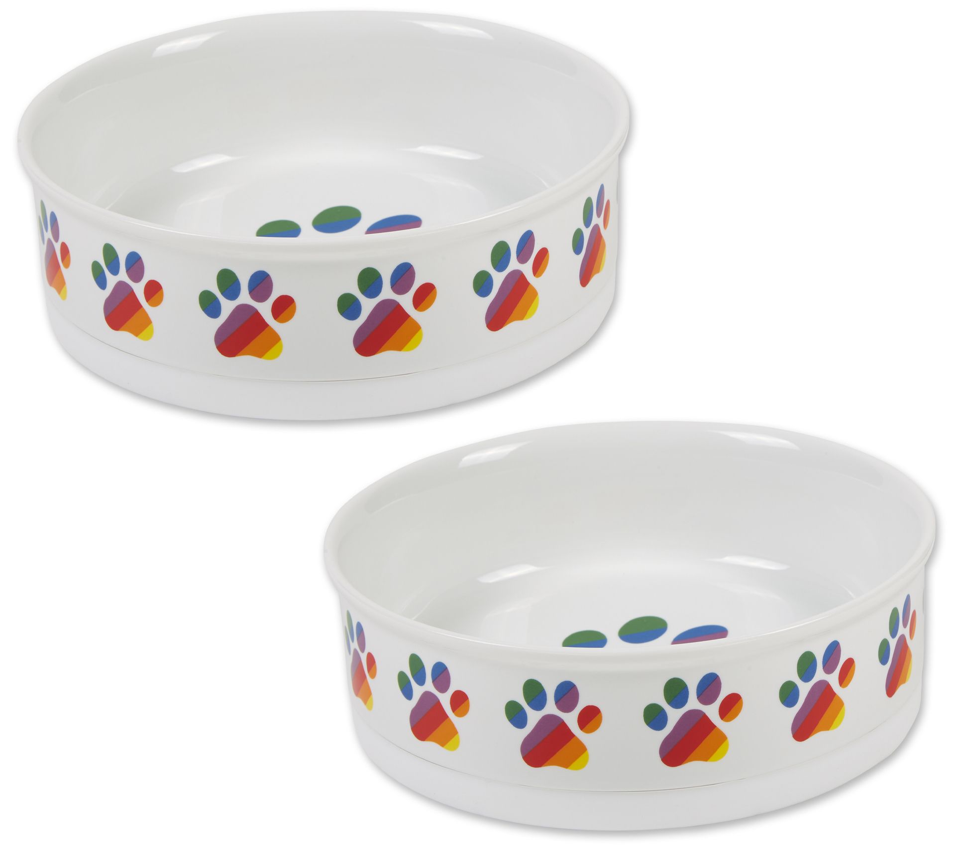 Bone Dry Set of 2 Medium Black Dog Text Pet Bowls 