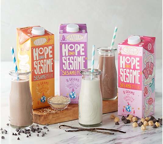 Hope and Sesame (6) 32 oz. Cartons of Flavored Sesame Milk
