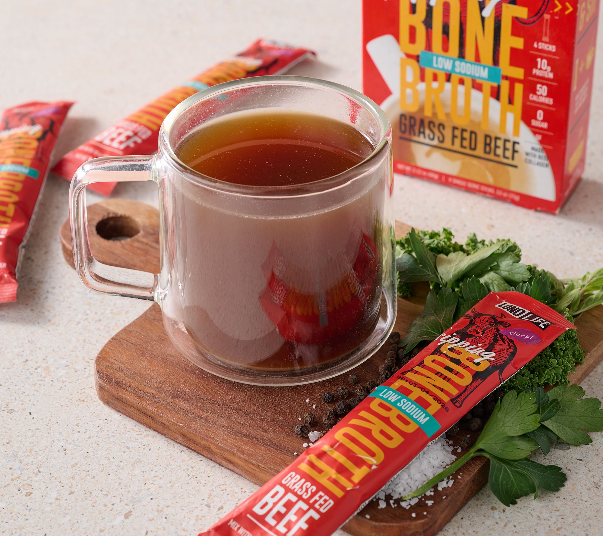 LonoLife 20 Single Serve Protein Packed Low Sodium Bone Broth