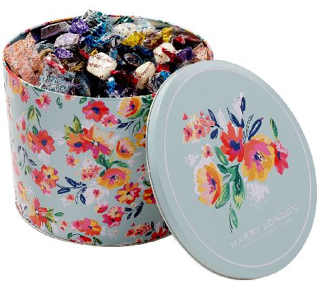 Harry London 6 lb. Spring Floral Tin with Chocolate - QVC.com