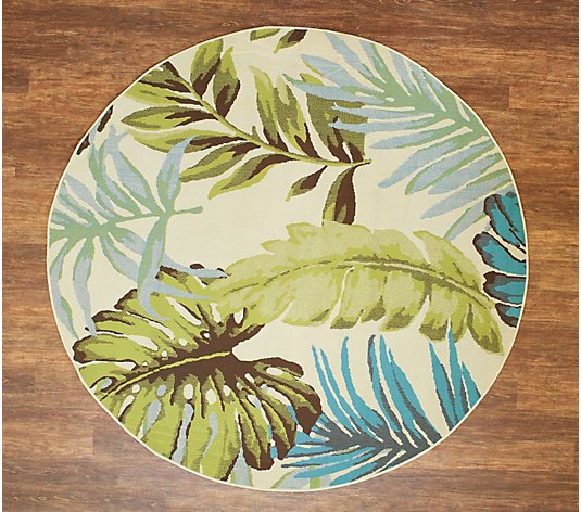 Tommy Bahama 94 Round Palm Leaves, Tommy Bahama Outdoor Rugs Qvc