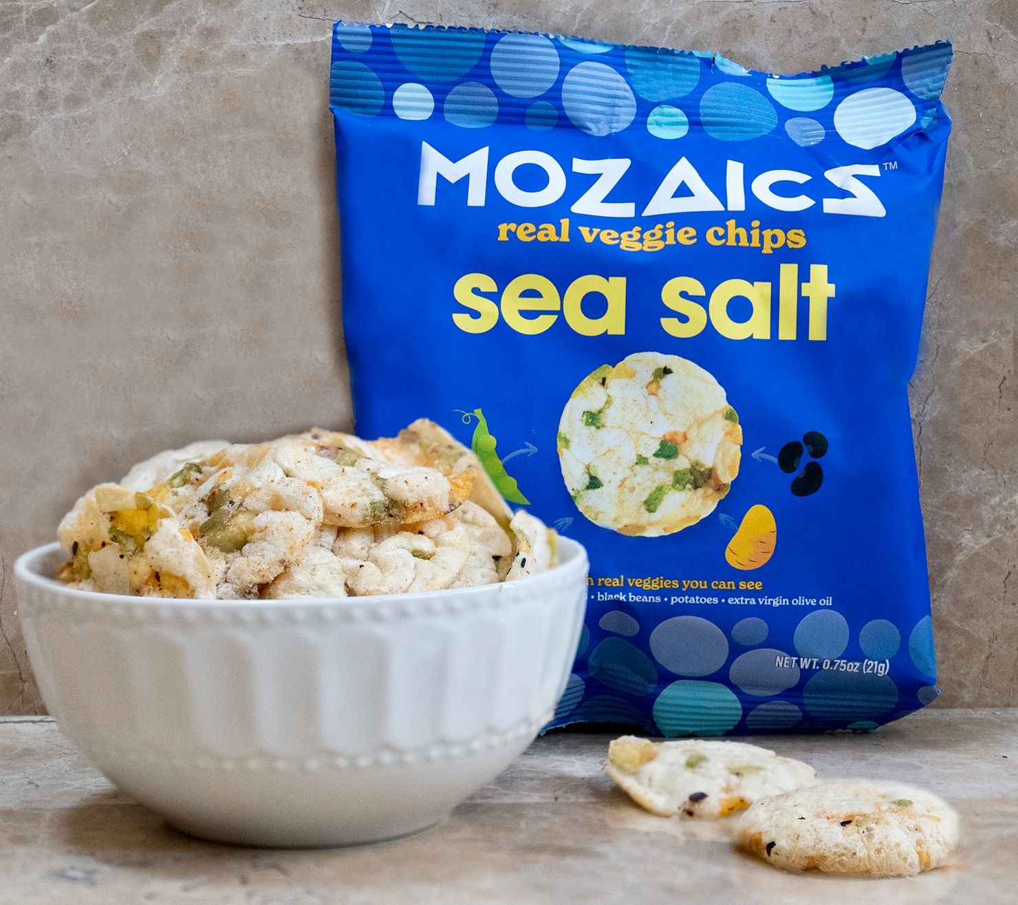 Mozaics (6) 3.5oz Sea Salt Real Veggie Chips