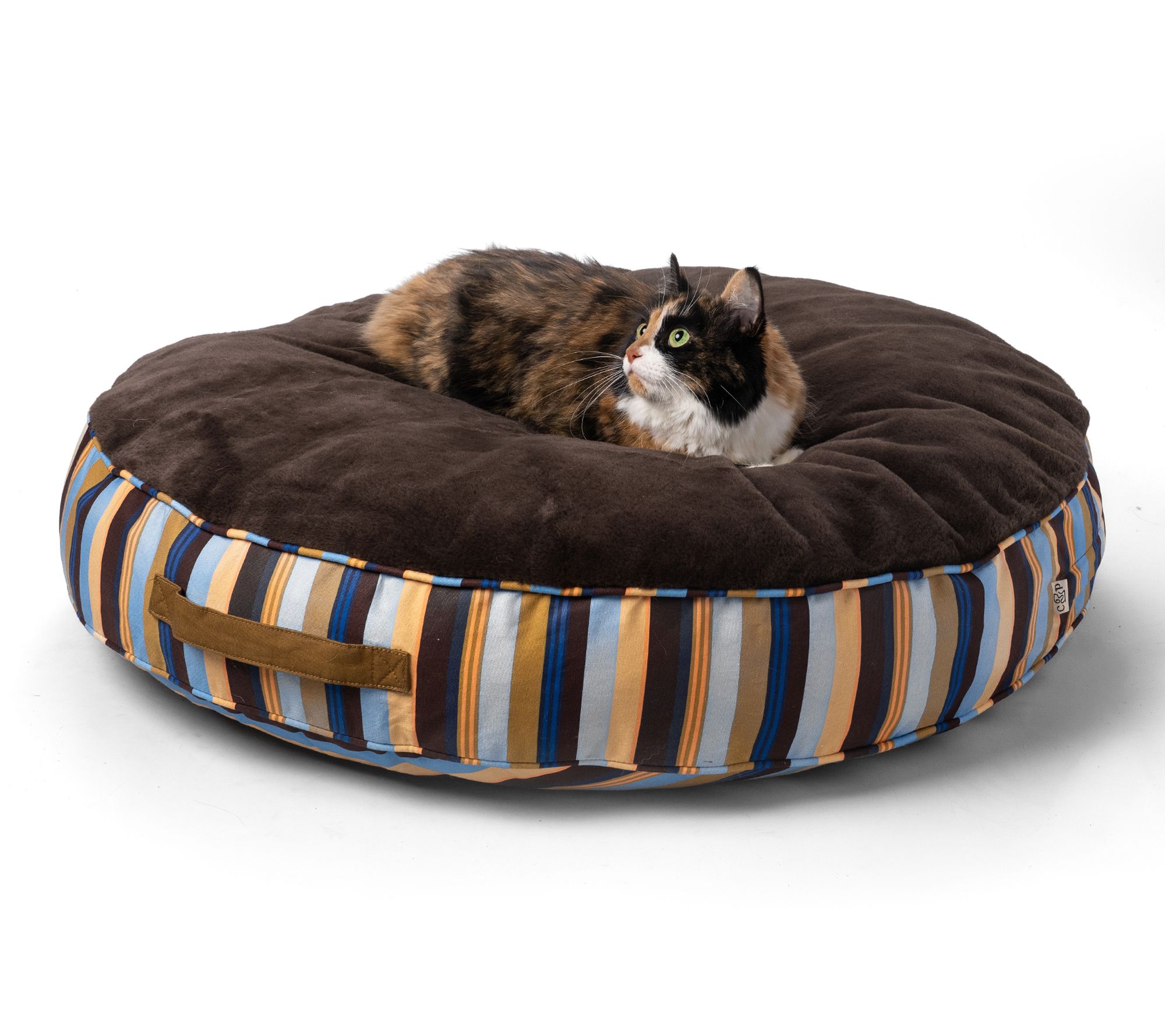 Carolina Pet Large Brand Stripe Round Pet Bed