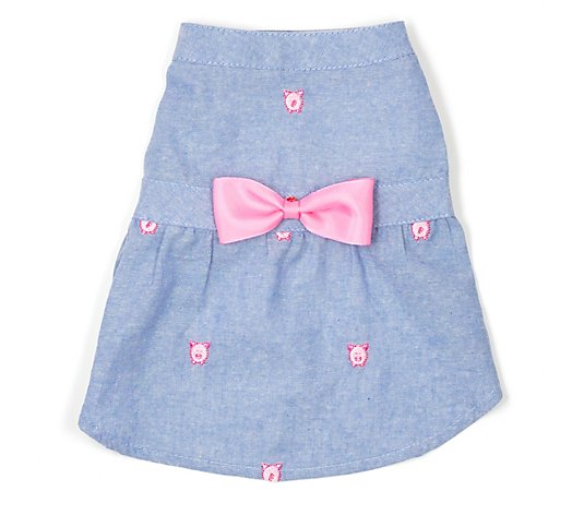 The Worthy Dog Chambray Wilbur the Pig Dress