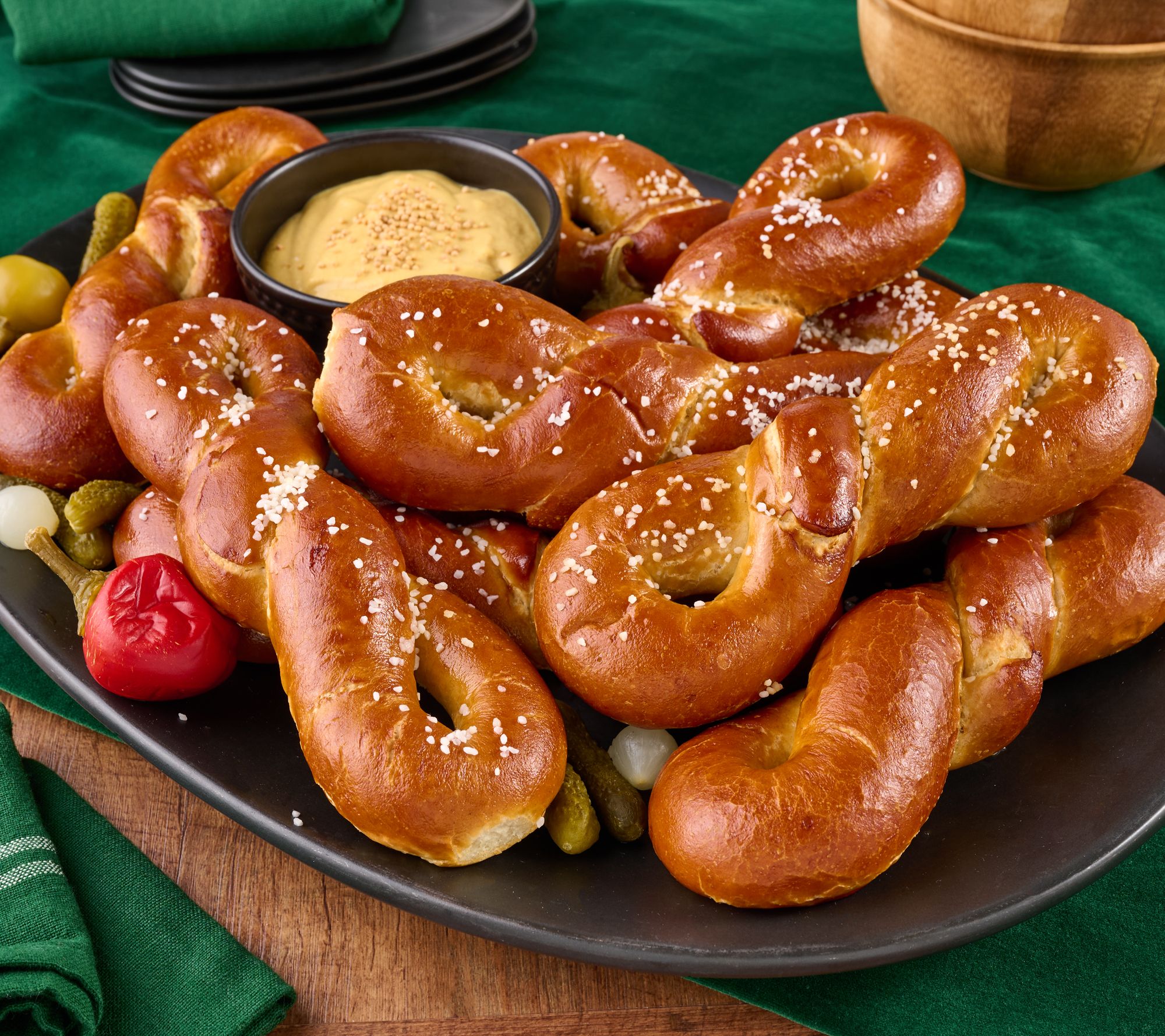 The Pretzel Co. (10) 4.5oz Hand Twisted Soft Baked Bowtie Pretzels