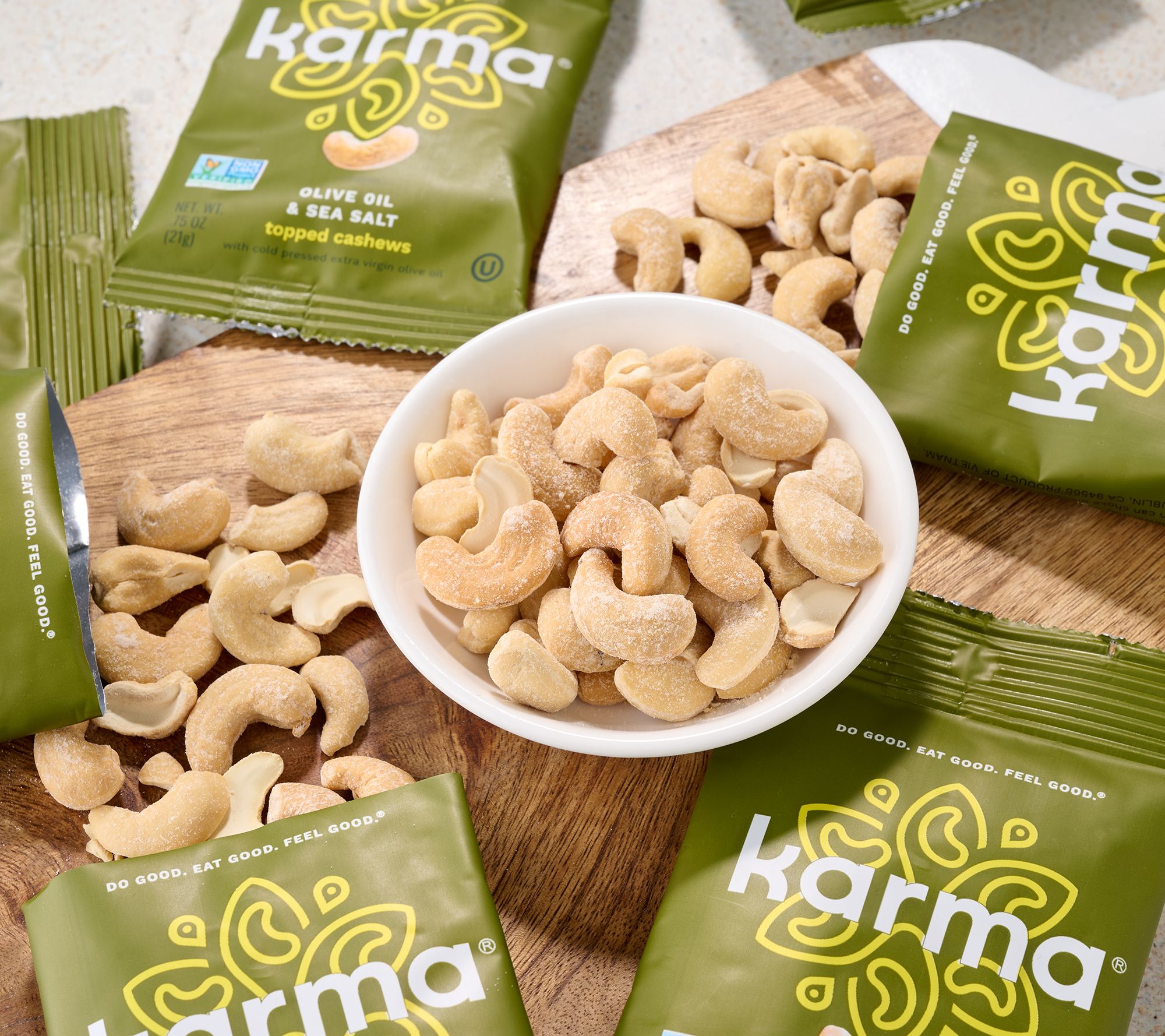 Karma Nuts (25) .75oz bags Olive Oil Sea Salt Roasted Cashews