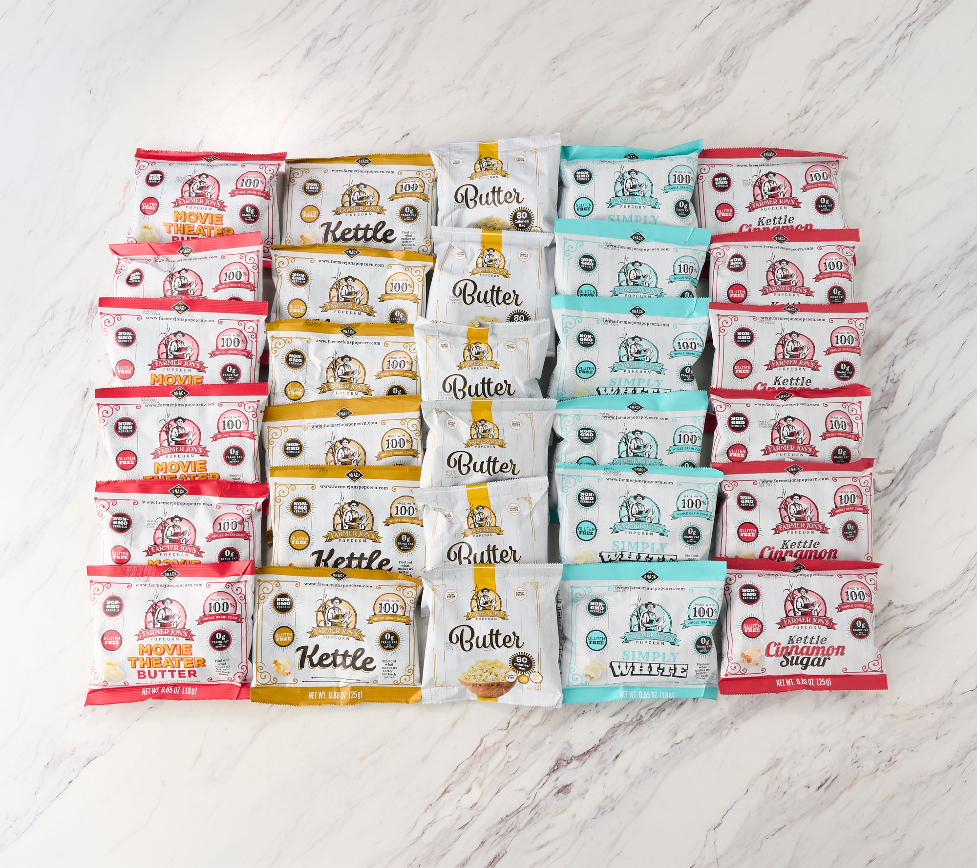 Farmer Jon's (30) Single Serve Popped Popcorn Bags Auto-Delivery | QVC