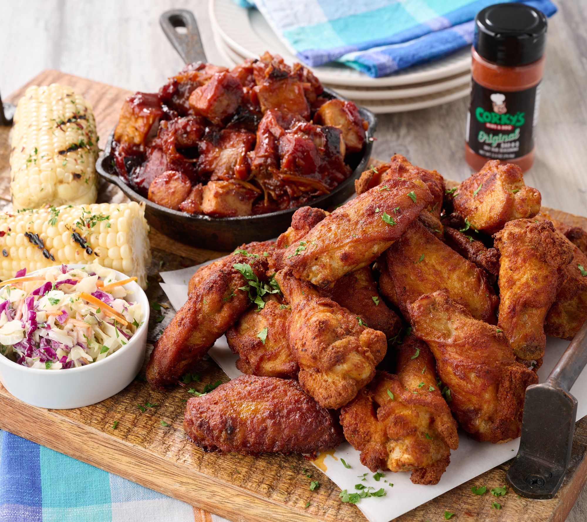 Corky's BBQ 6-lb Sweet & Smokey Wings & Burnt Ends App Combo