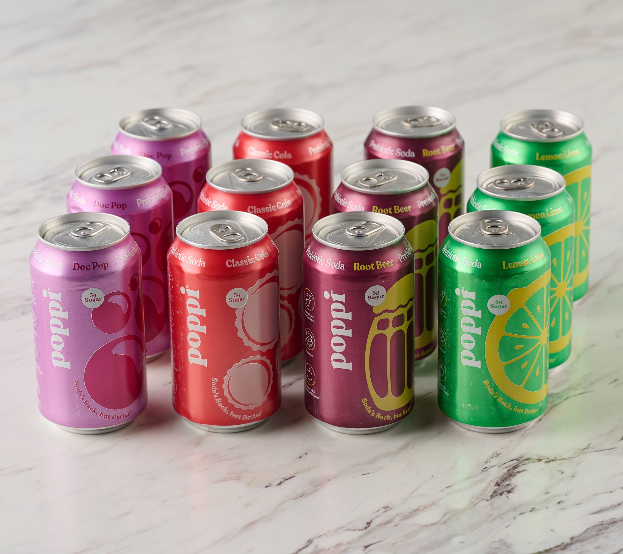 Poppi (12) 12oz Cans 5g Sugar Soda Classics Party Pack