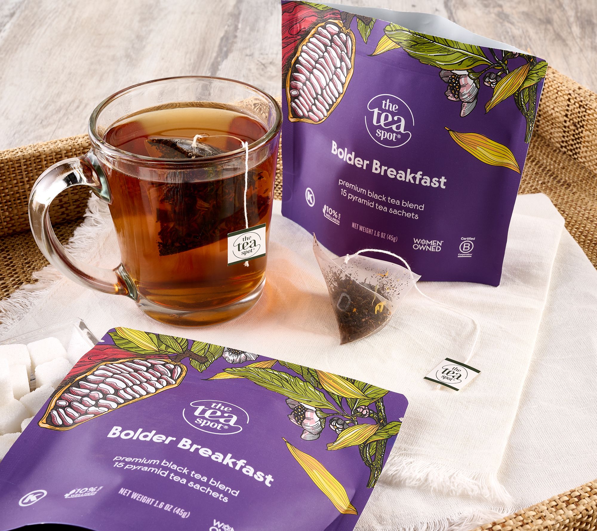 The Tea Spot 45 Whole Leaf Pyramid Tea Sachets Self Care Trio
