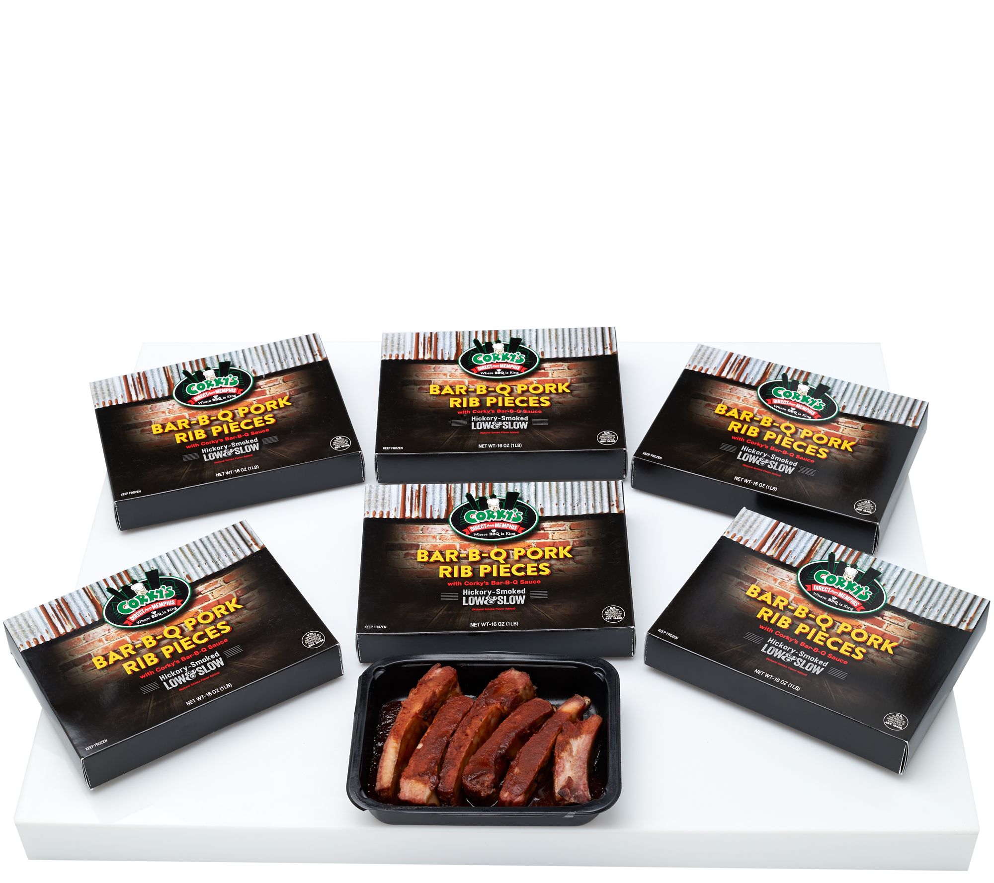 Corky's BBQ 6 lbs. of Center Cut Rib Pieces in Sauce