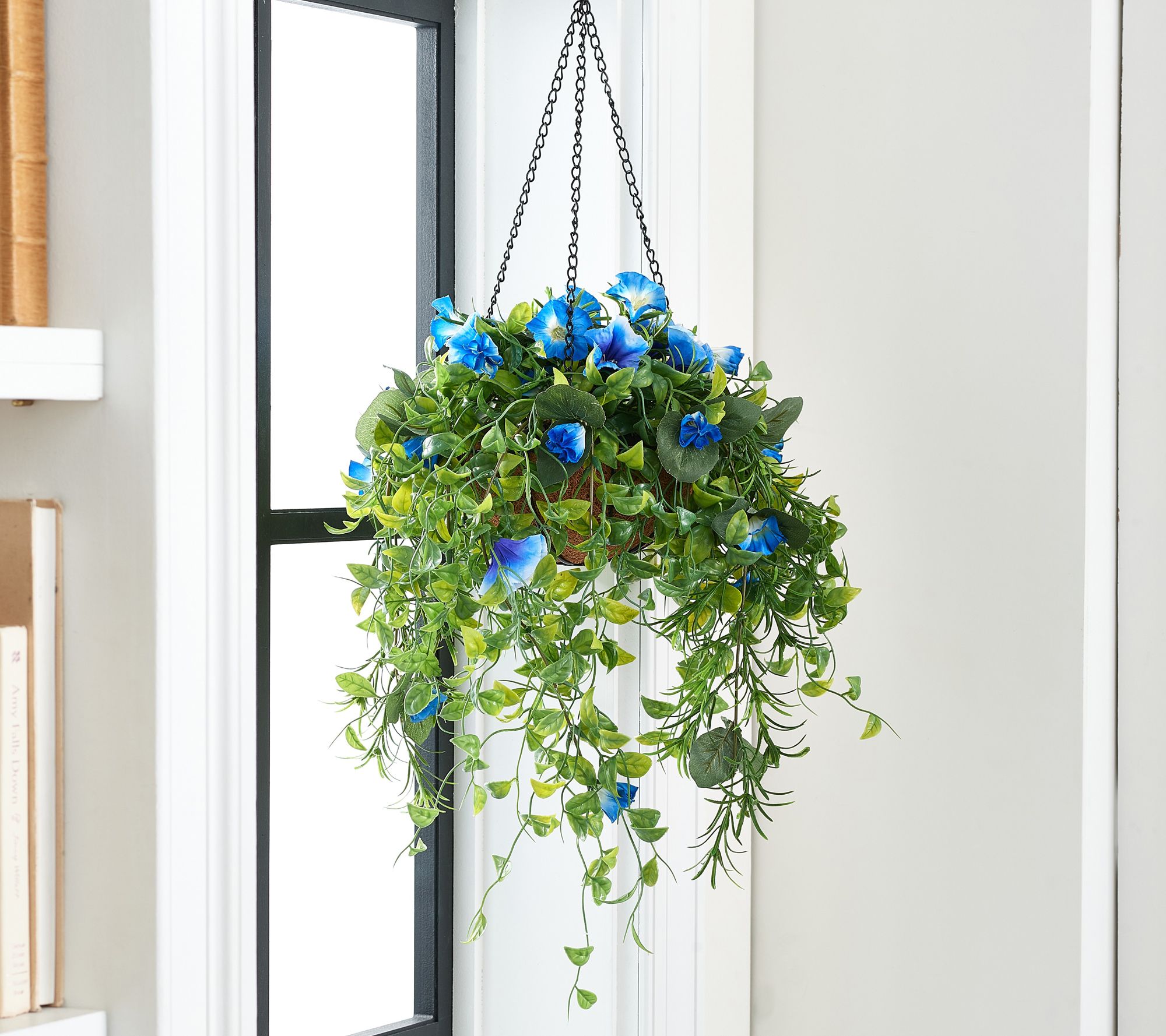 Garden Reflections 14" Faux Morning Glory Hanging Basket - M79797