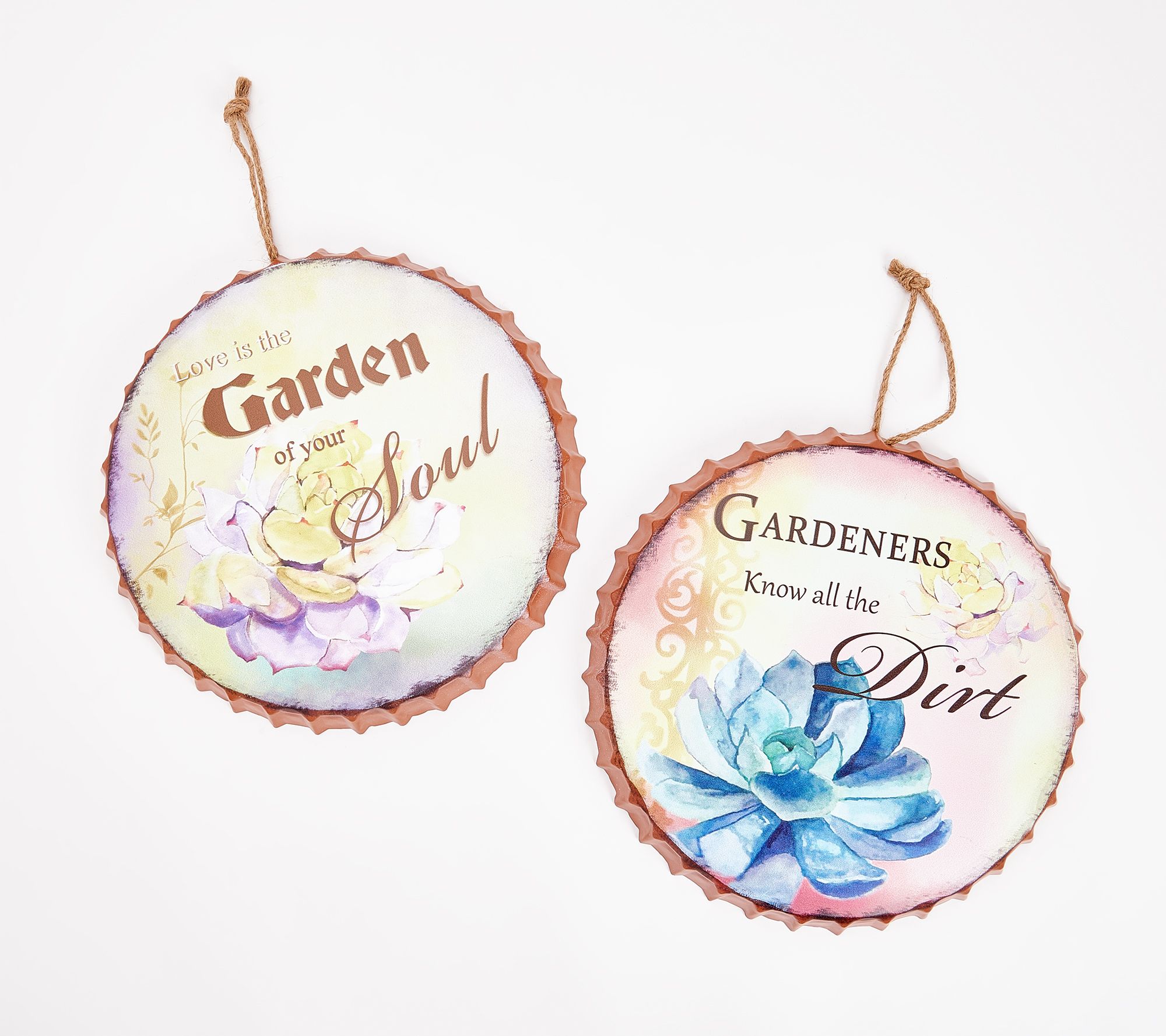 Ultimate Innovations S/2 Outdoor Metal Bottlecap Wall Decor