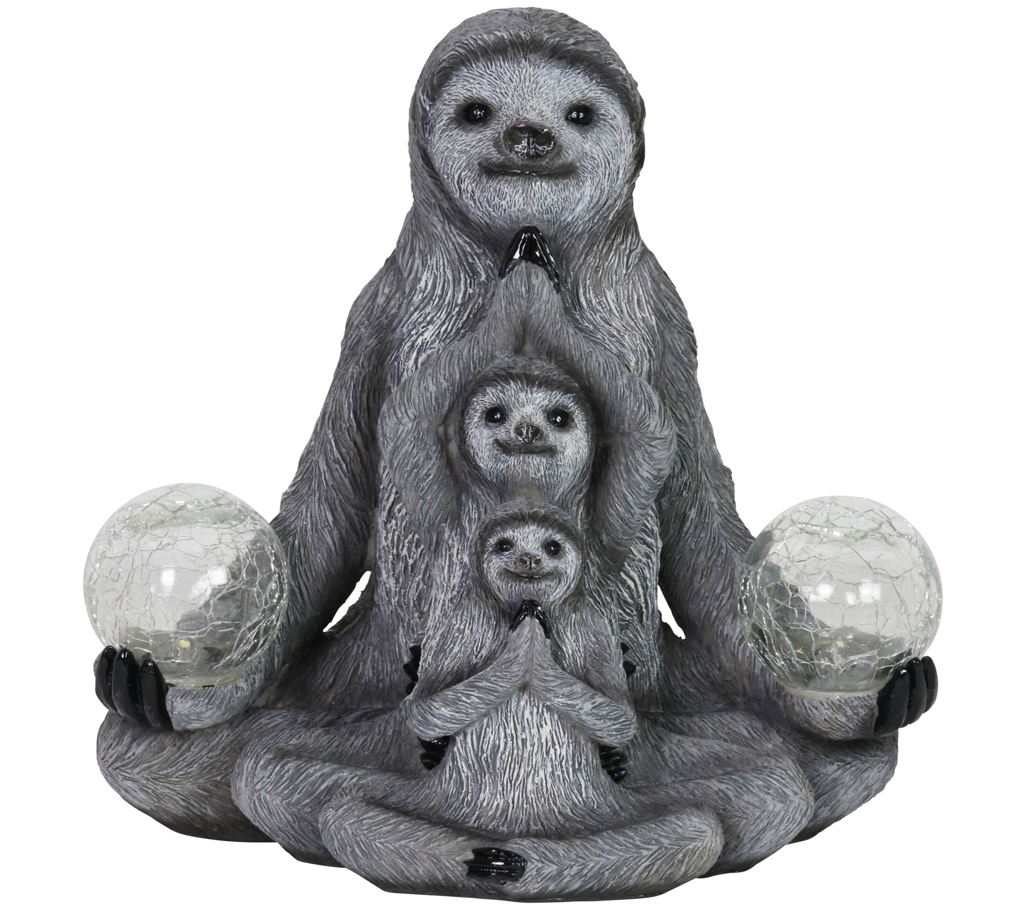 Exhart Solar Meditating Sloths Statuary - QVC.com