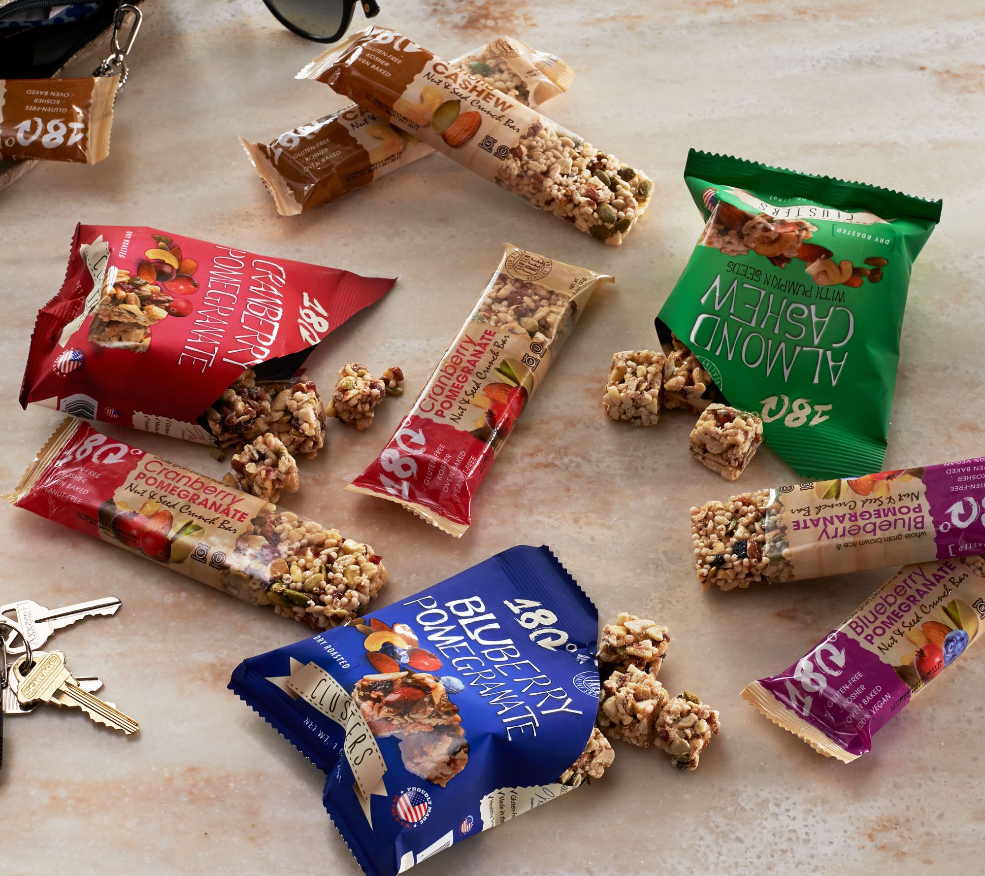 180 Snacks 18 Piece Snack Bar and Nut Cluster Combo Pack